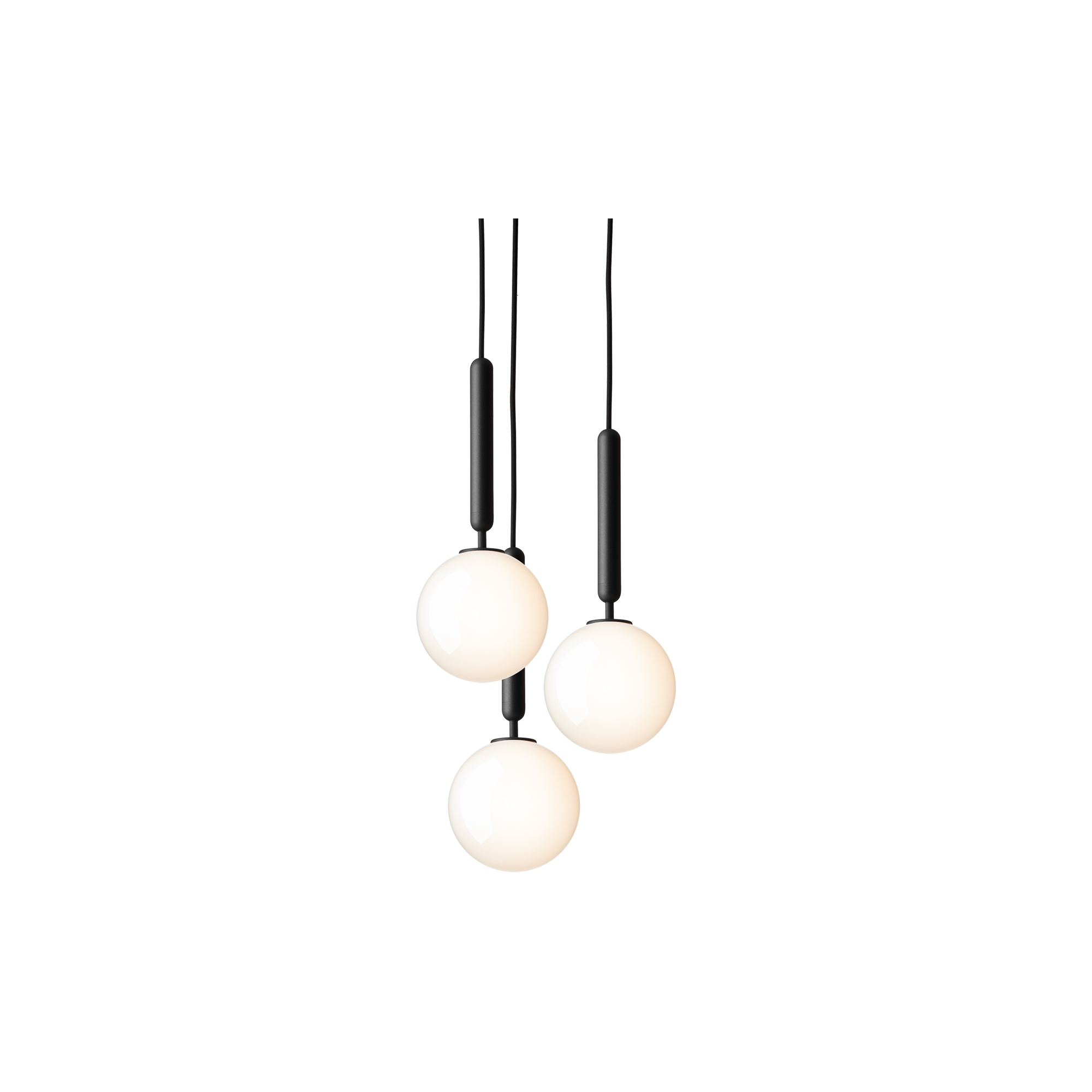 Nuura - Miira 3 Pendant, rock grey/opal white