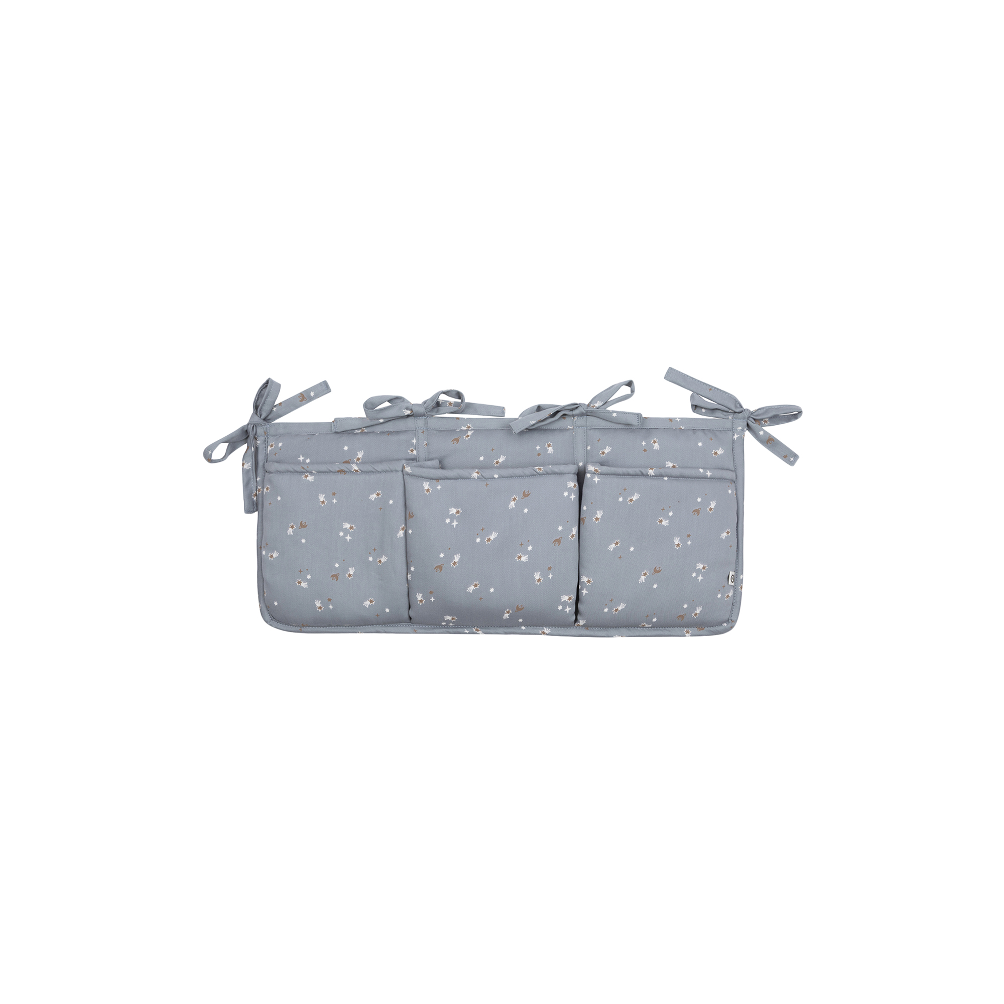 Müsli by Green Cotton - STARS sengelomme, jasmin blue/balsam cream/walnut