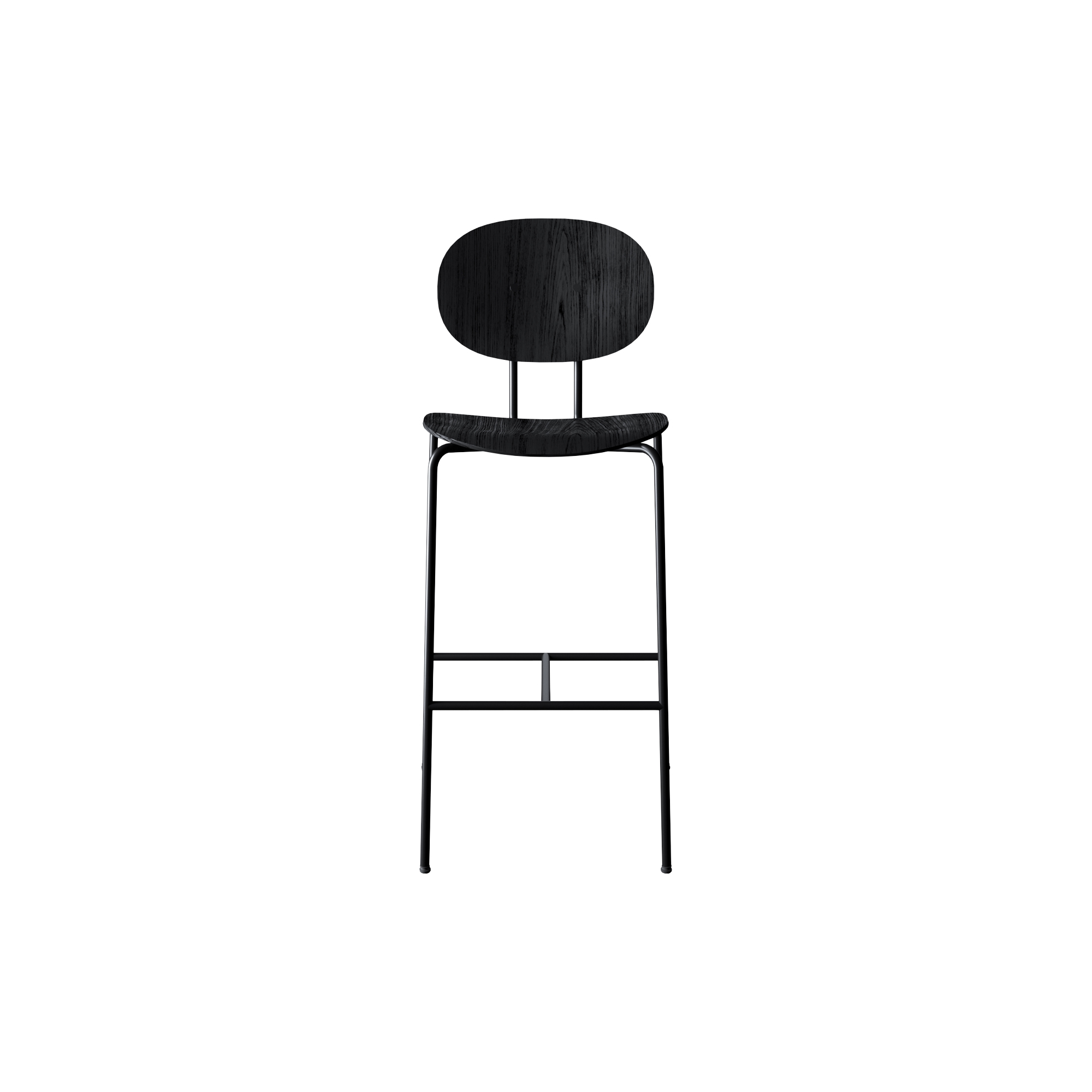 Sibast Furniture - PIET HEIN Bar Chair, sortlakeret eg - H: 108 x B: 55 cm.