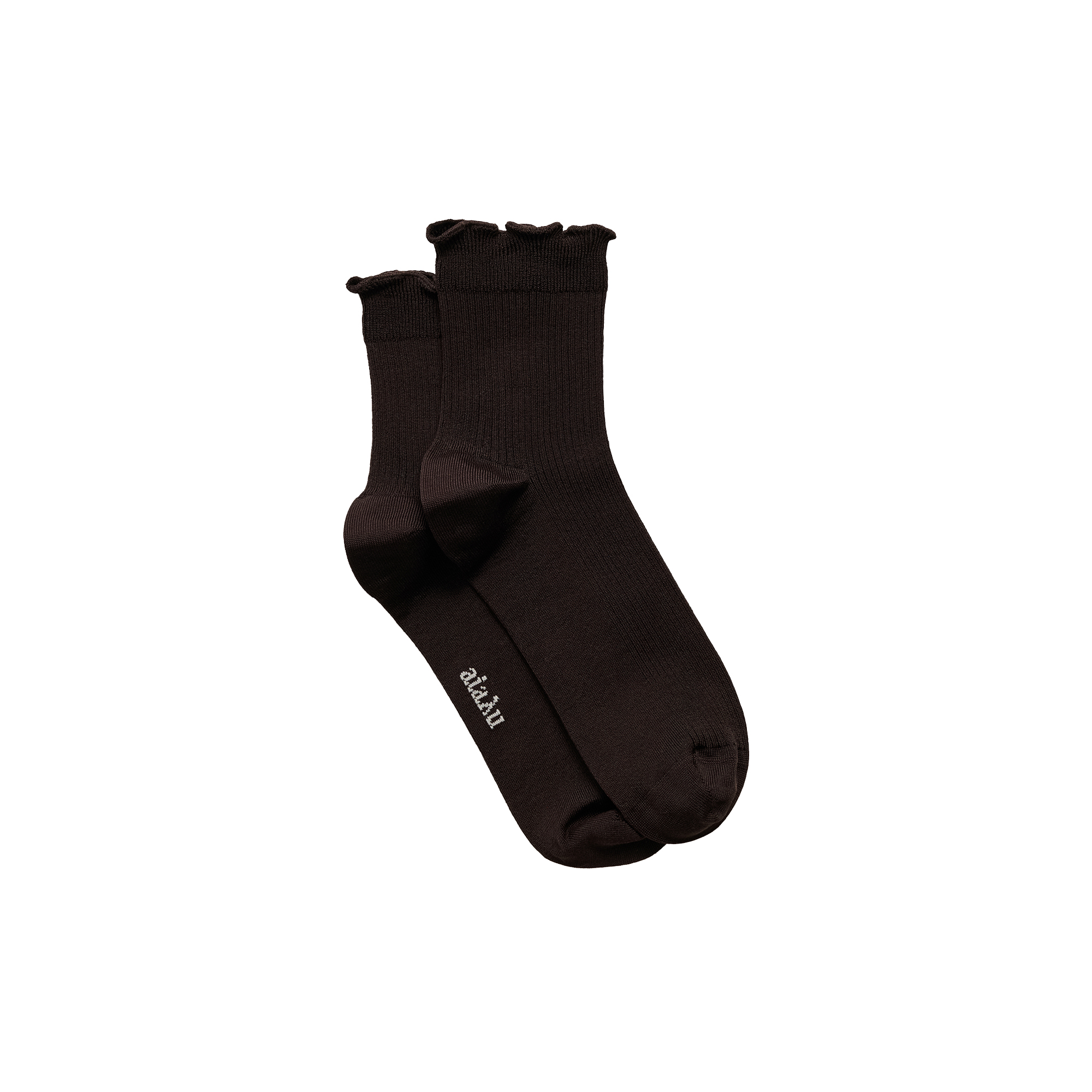 Aiayu - Cotton Frill Sock, chocolate - 39-41