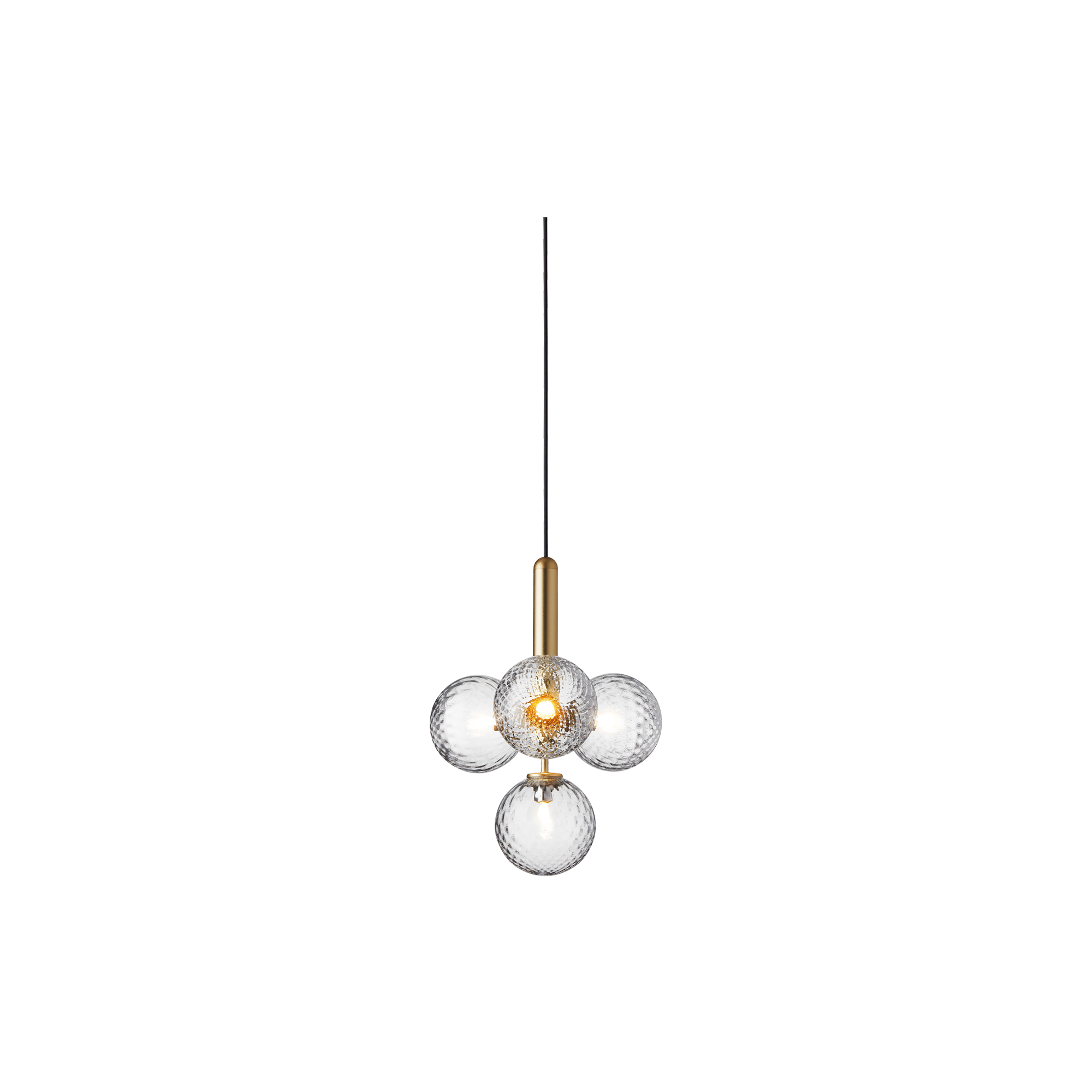 Nuura - Miira 4 Pendant, brass/optic clear