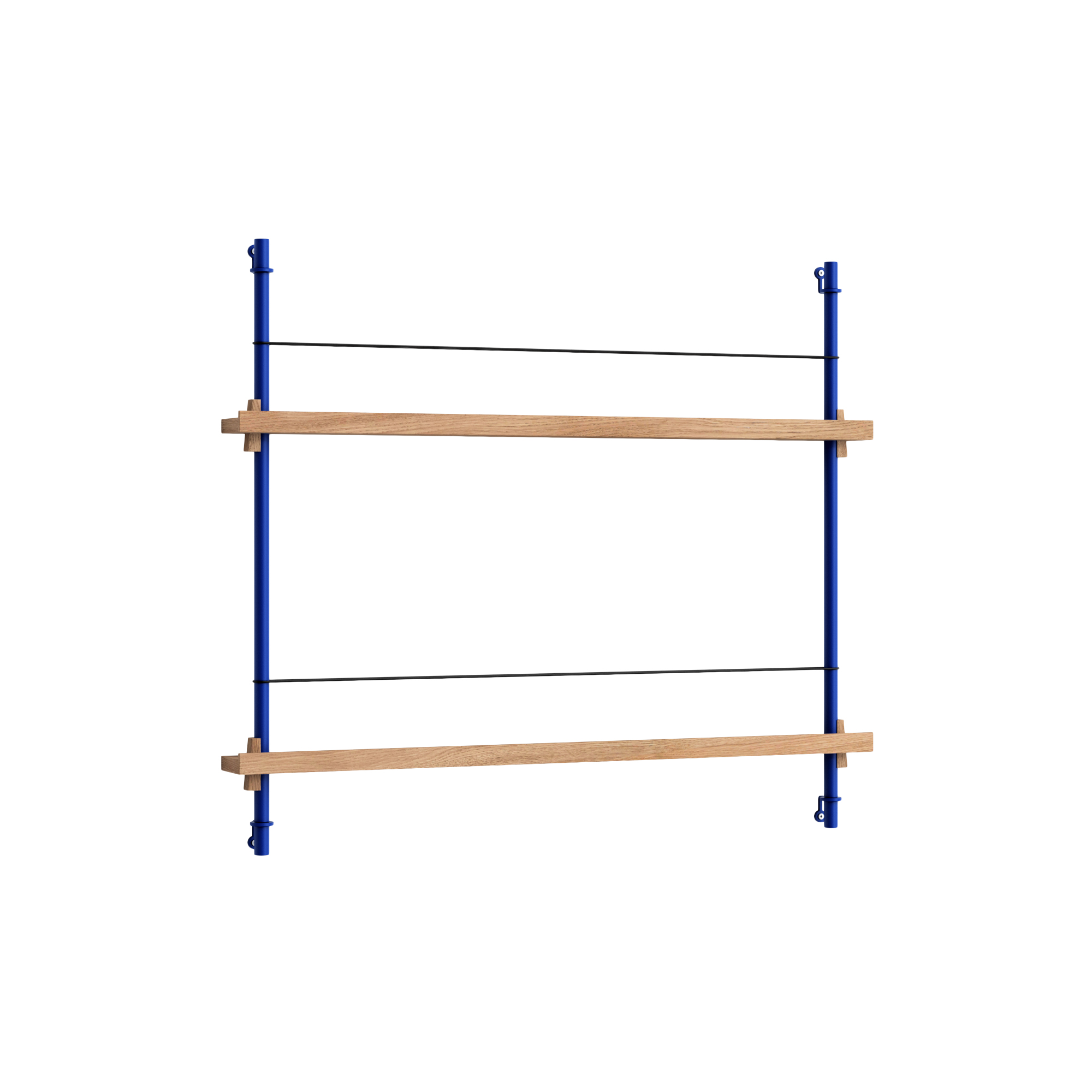 MOEBE - Magazine Shelving Small, oak/deep blue