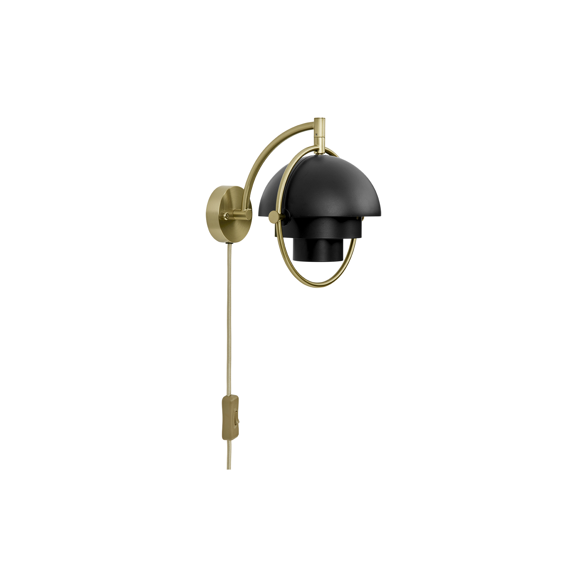 GUBI - Multi-Lite Wall Lamp, black semi matt/brass