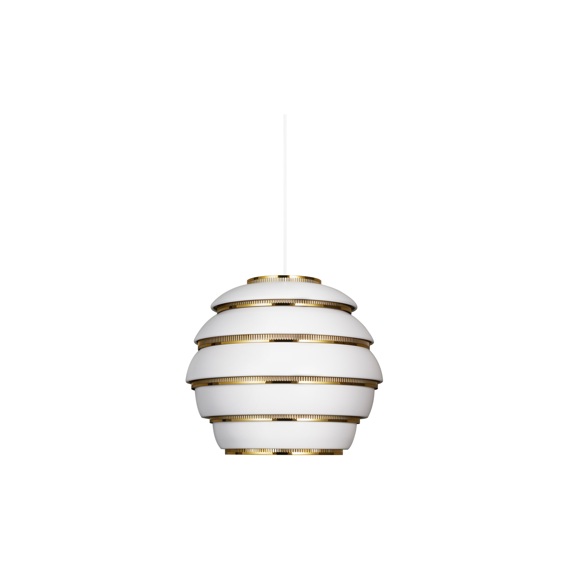 Artek - Pendant Light A331 “Beehive“, white/brass-plated