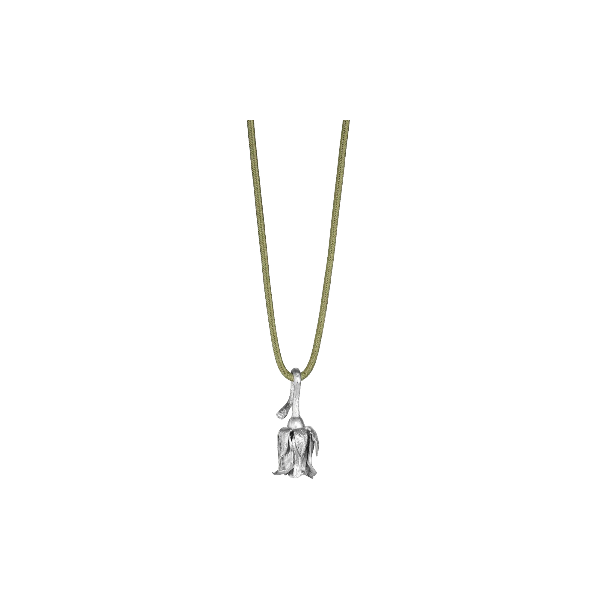 Flora Danica Jewellery - Rose med silkehalskæde, sølv