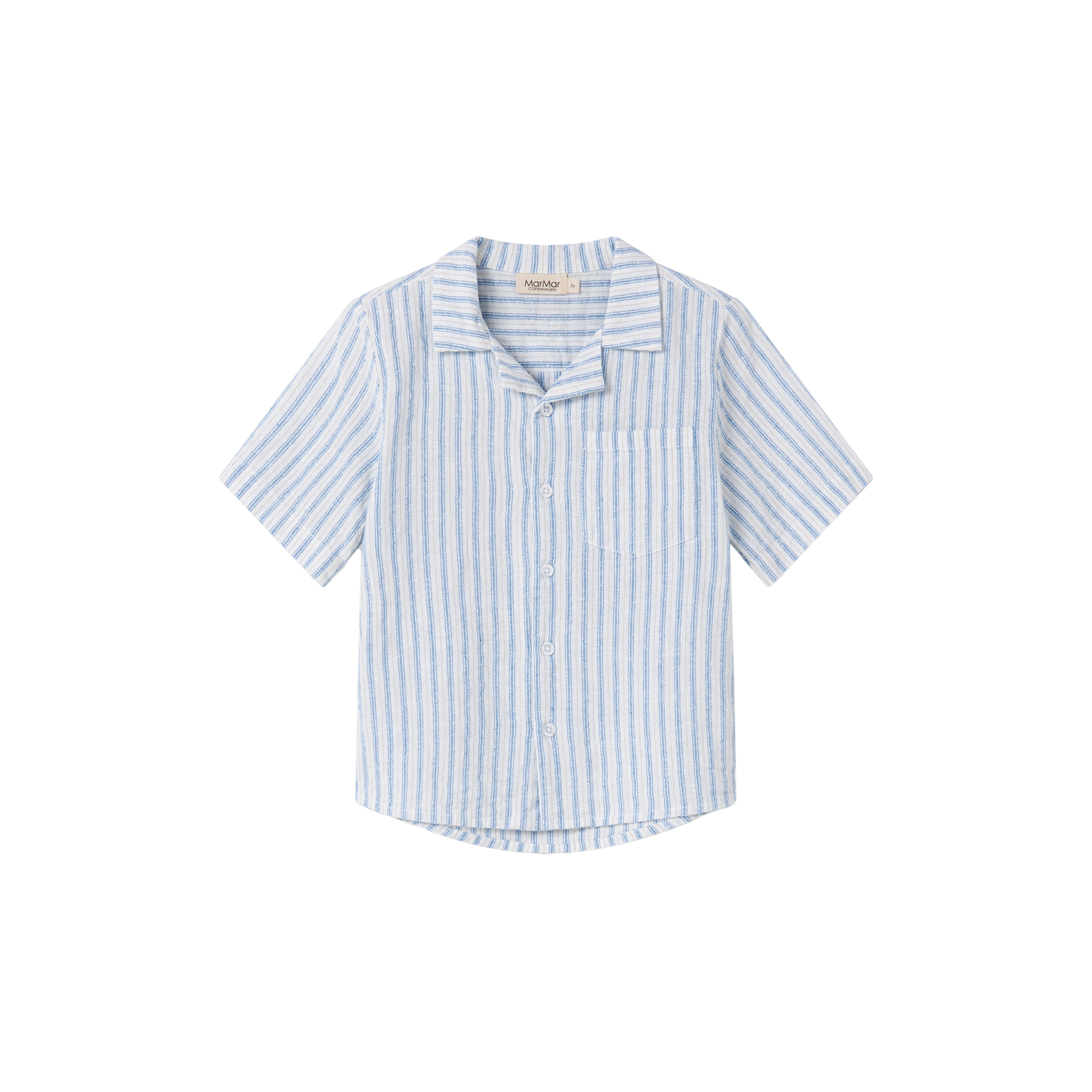 MarMar Copenhagen - Tage Shirt, surf blue stripe - Str. 5Y-110