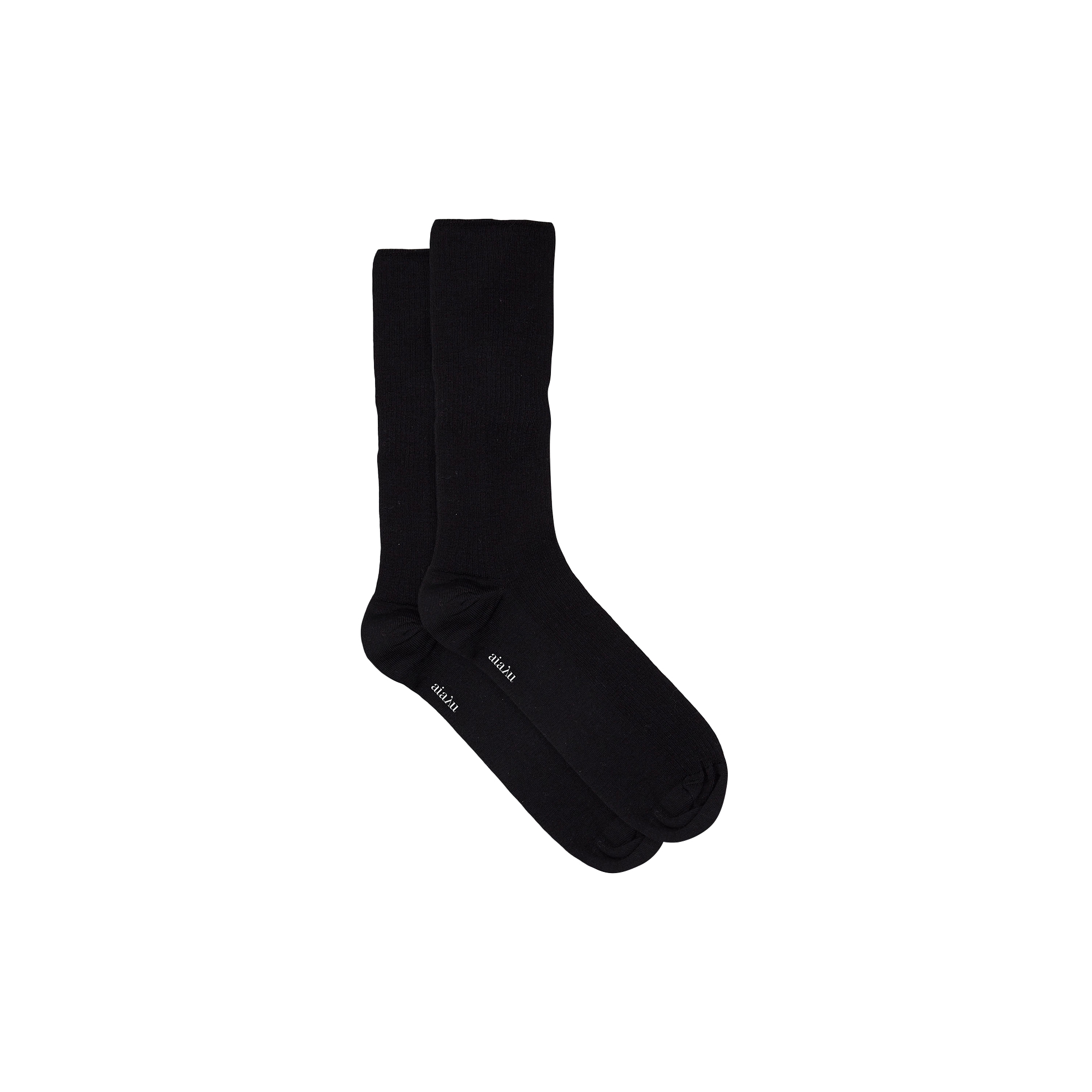 Aiayu - Wool Rib Socks, black - 36-38