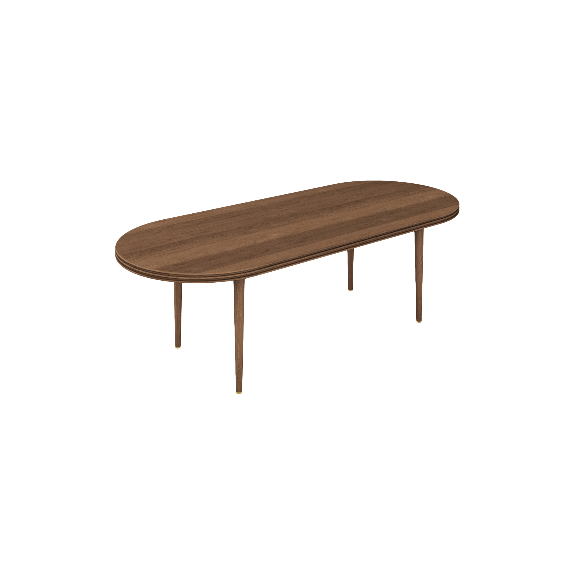 DK3 - GROOVE COFFEE TABLE OVAL, oiled walnut - H45xL140xW50 cm