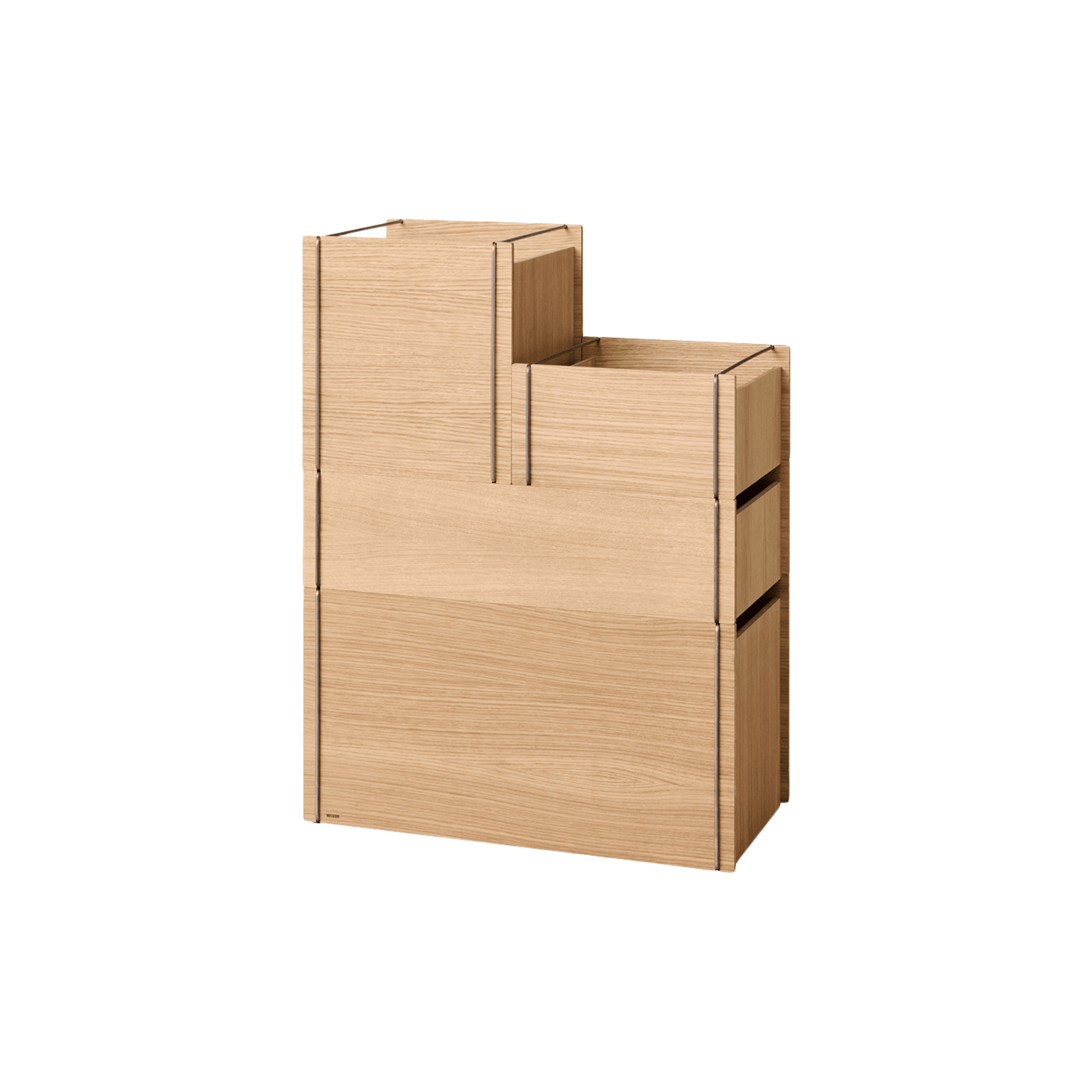 MOEBE - Storage Tower | Medium | Oiled Oak/Stainless Steel | Opbevaringskassesæt - Medium1