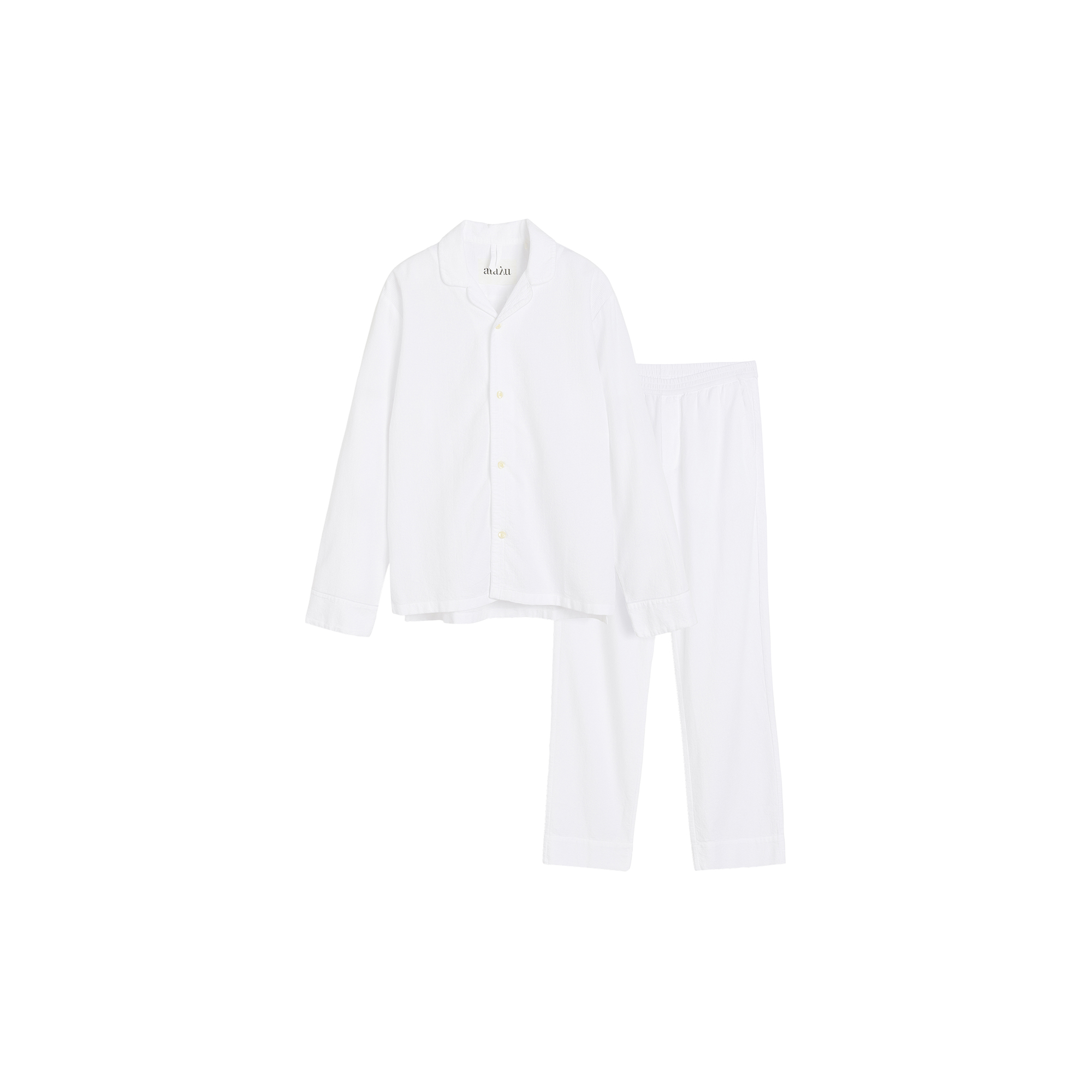 Aiayu - Classic Pyjamas Waffle, white - Str. L