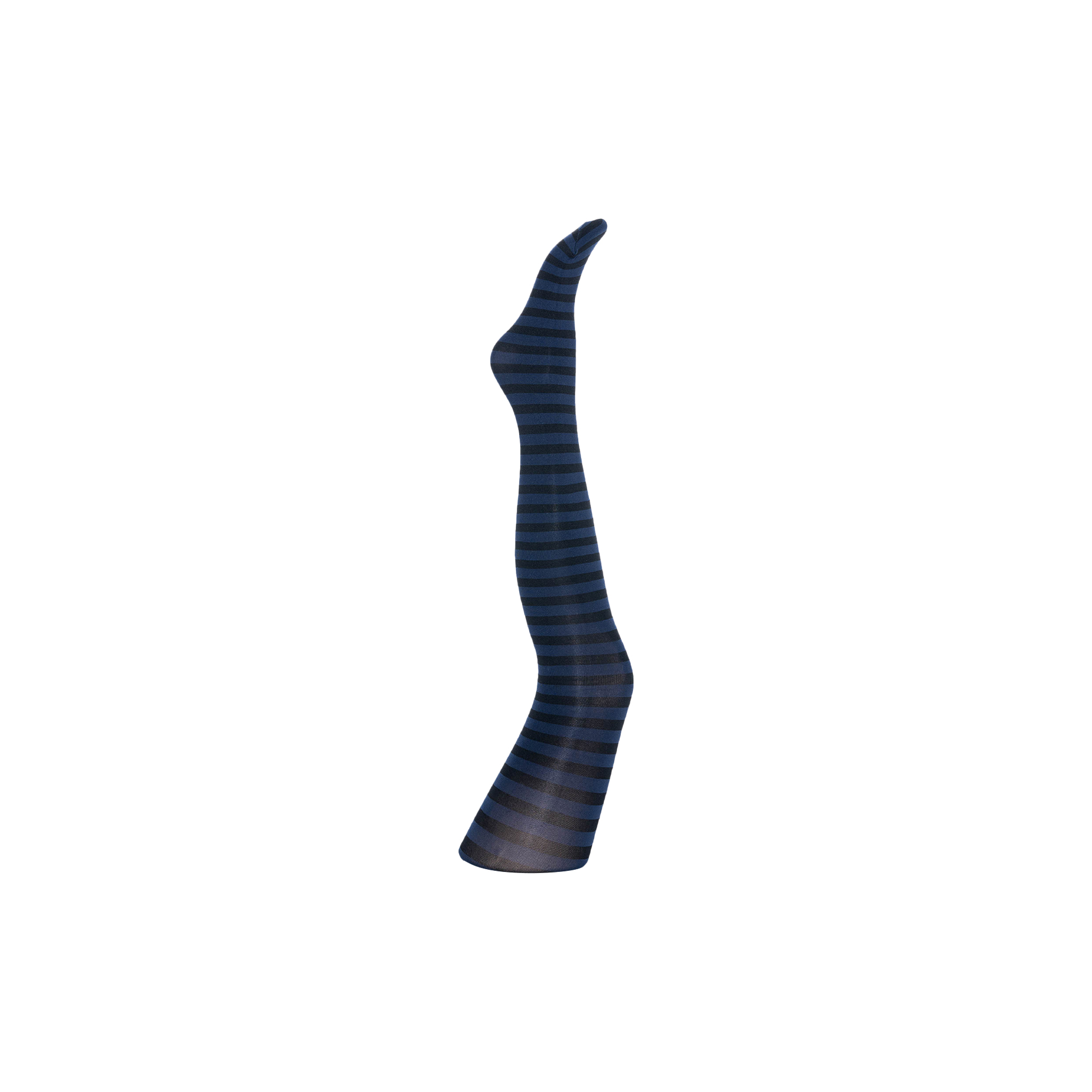 A MOÌ - Frida stripe tights, navy w. black stripe - 1-XS-M