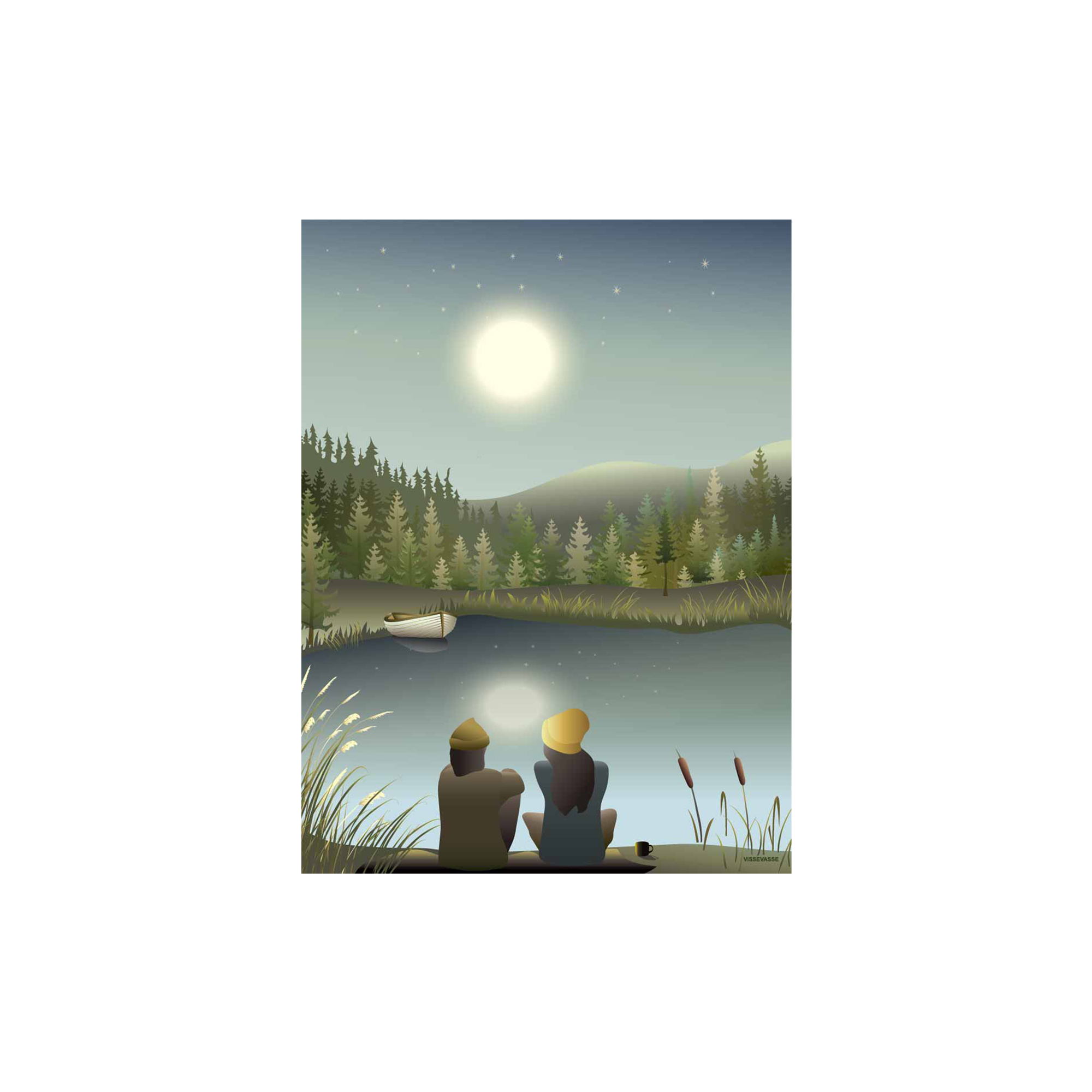 ViSSEVASSE - MOONLIGHT WITH YOU plakat - 50x70 cm