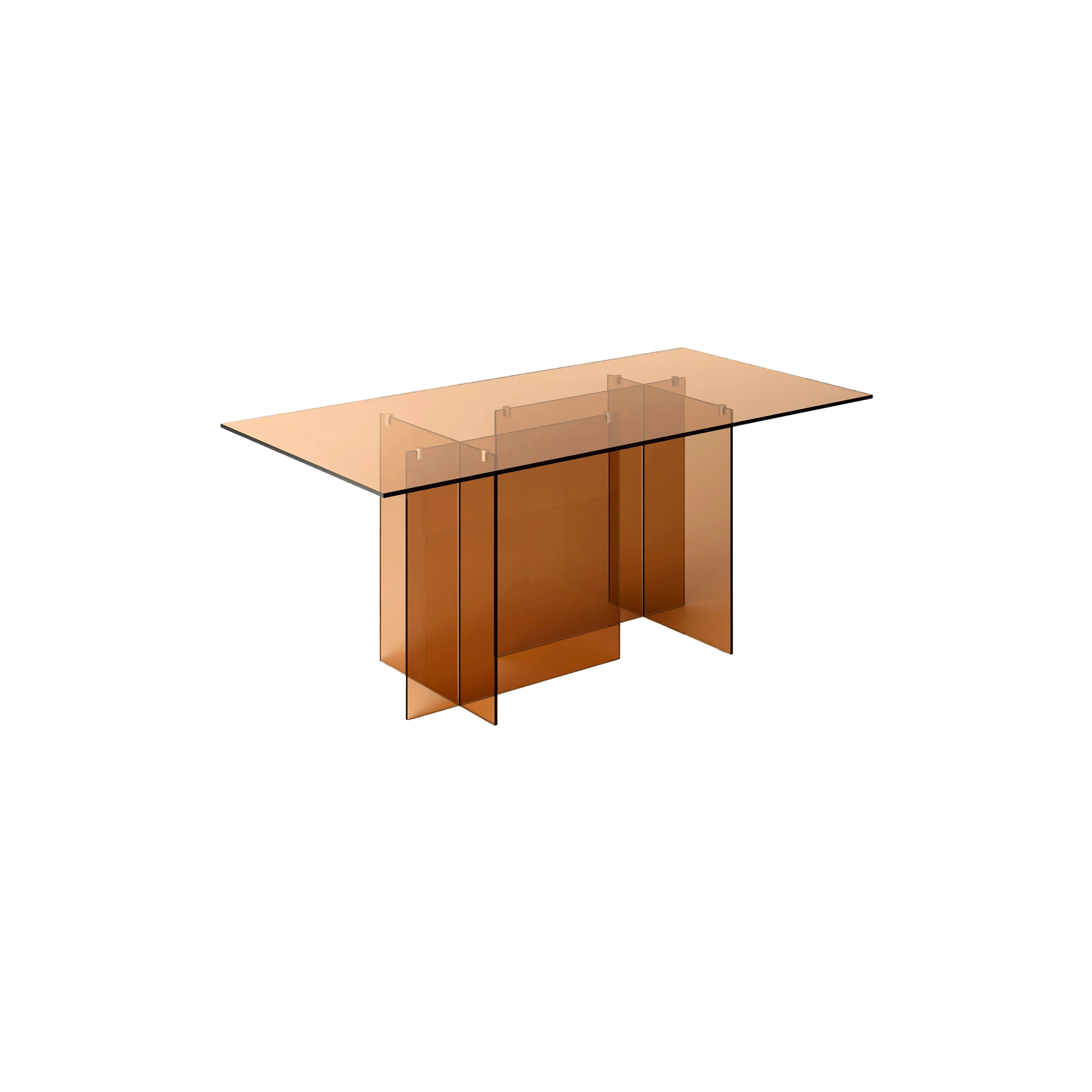 Westwing Collection - Anouk Glass Dining Table, brown transparent