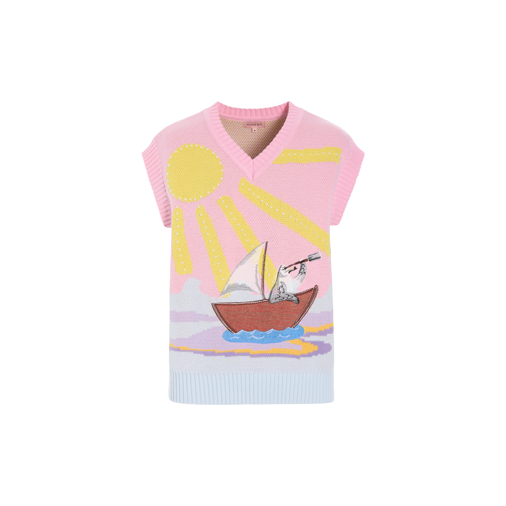 HUNKØN - Bubbles Vest, pink sea - Str. S