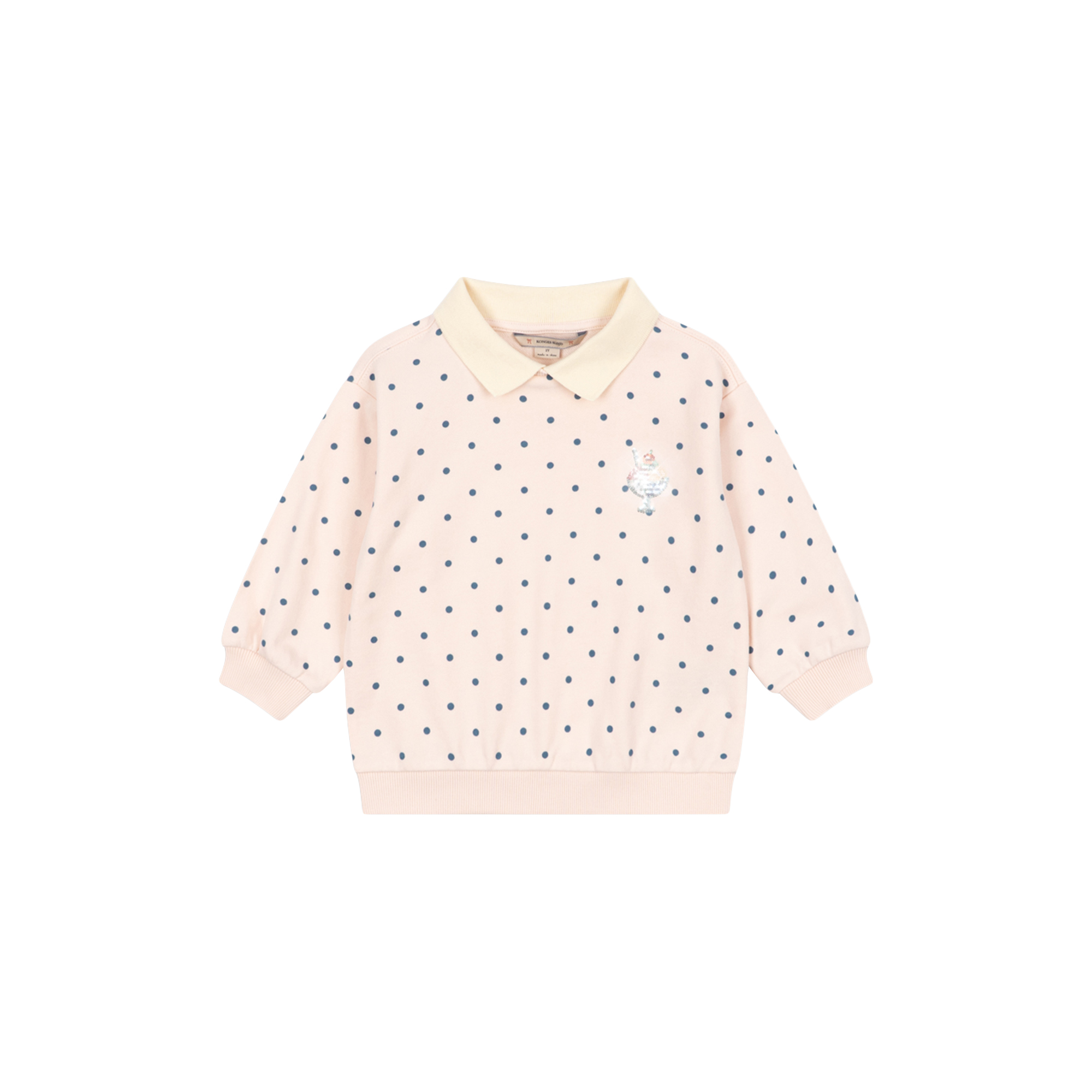 Konges Sløjd - Spotty LS Polo, rosewater dot - Str. 3Y