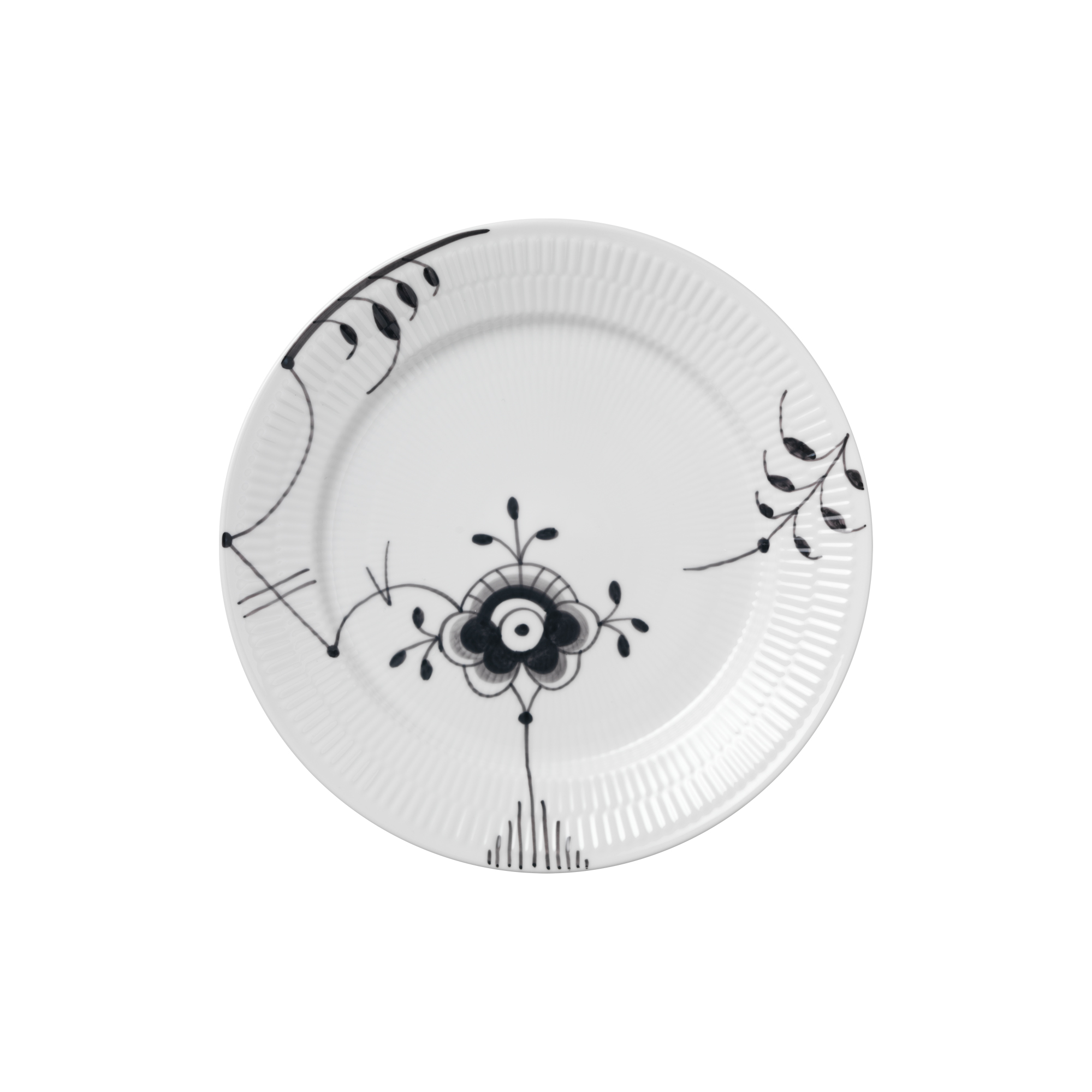 Royal Copenhagen - Sort Mega Riflet tallerken nr. 6 Ø 27 cm