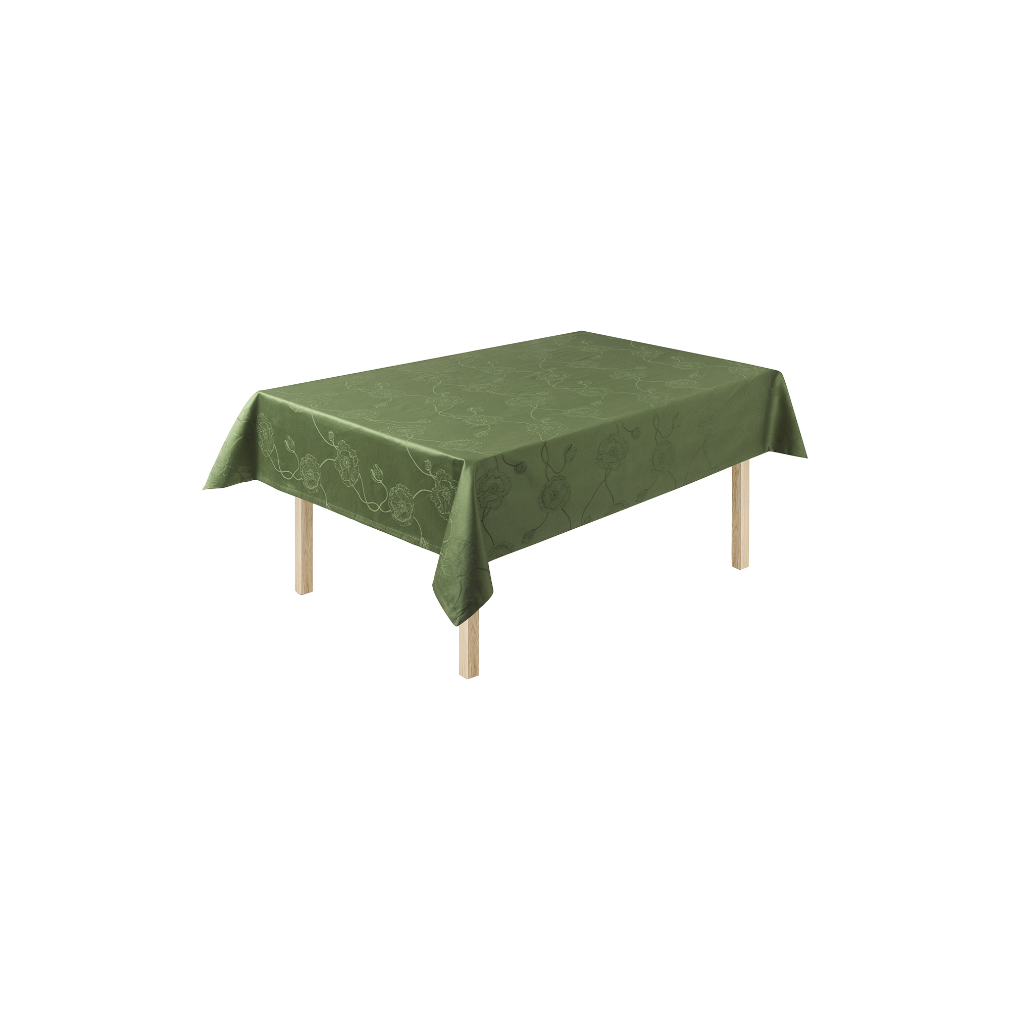 Kähler - Hammershøi Poppy damaskdug, grøn - 150x270 cm