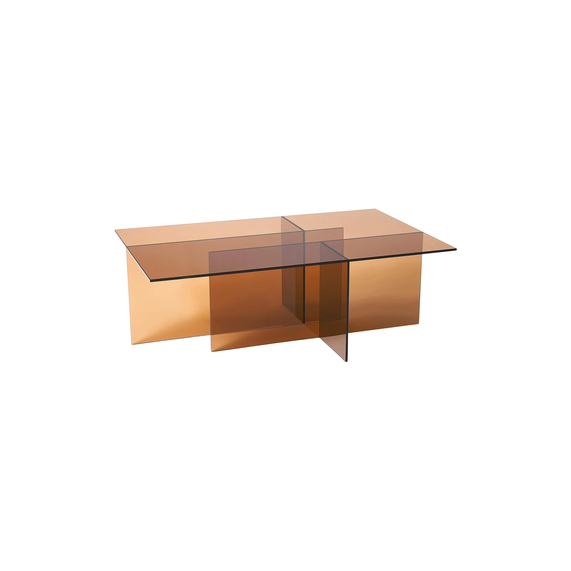 Westwing Collection - Anouk Glass Coffee Table, brown transparent