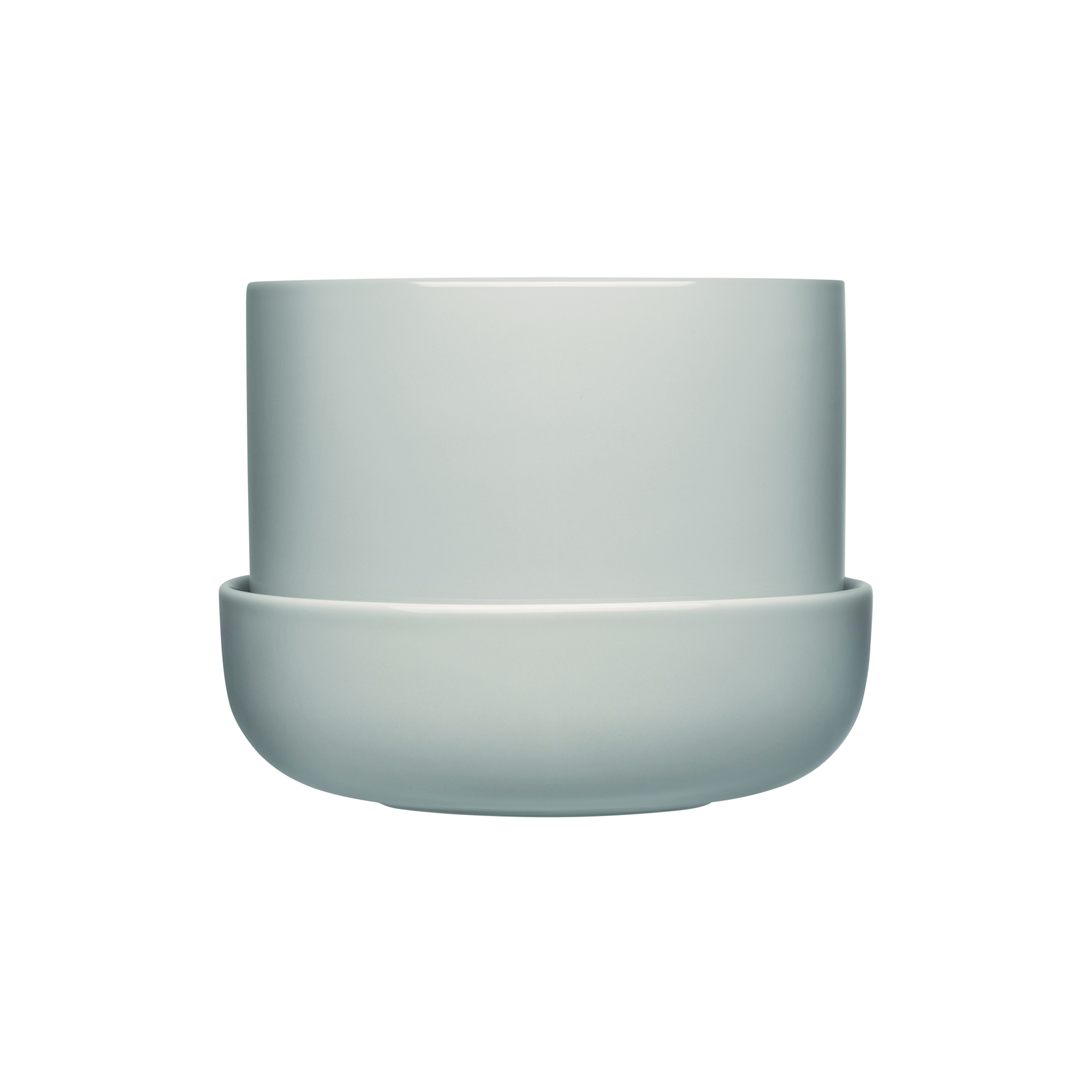 Iittala - Nappula urtepotte med underskål lille, lysegrå - 17x13 cm