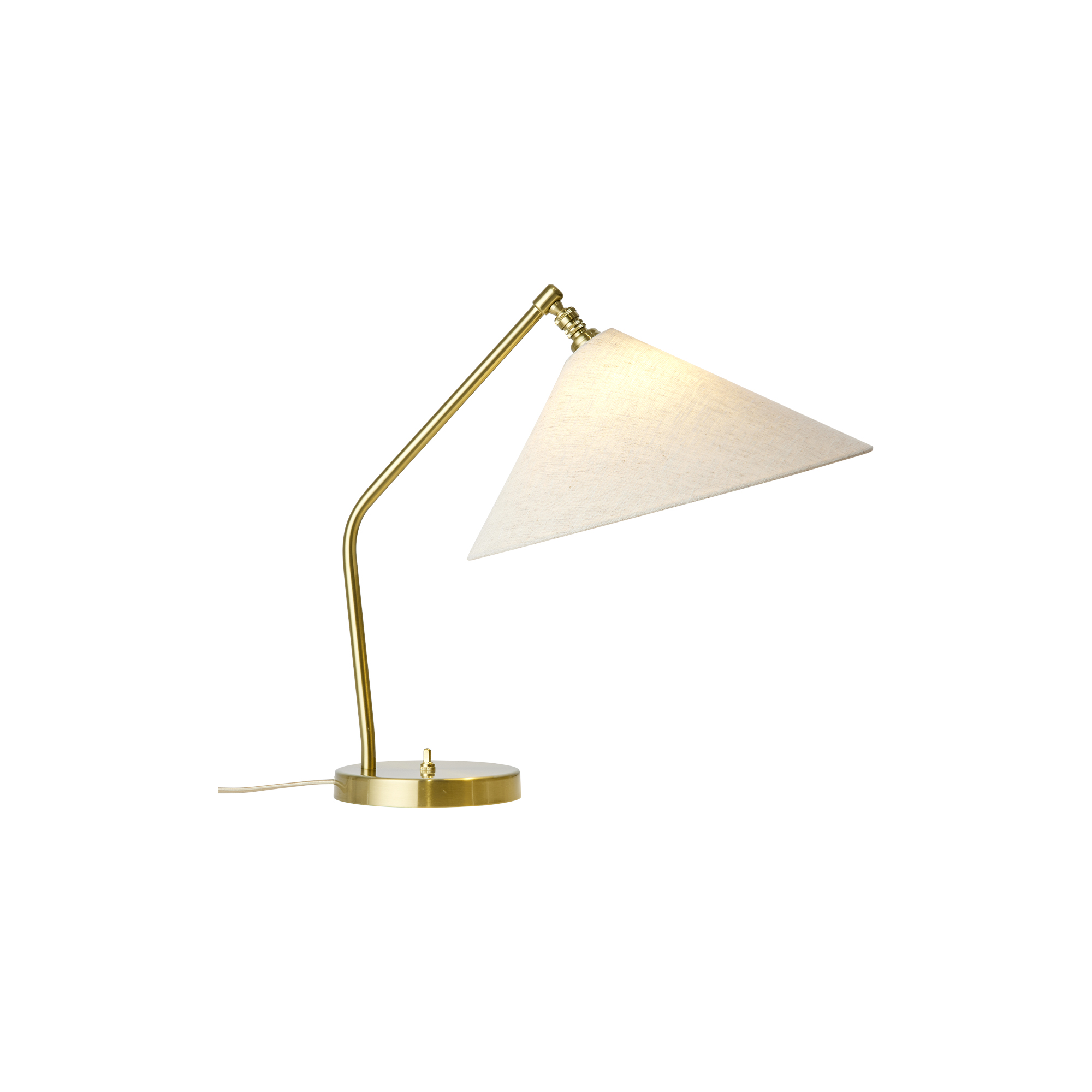 GUBI - Gräshoppa Table Lamp, brass/canvas, Grashopper