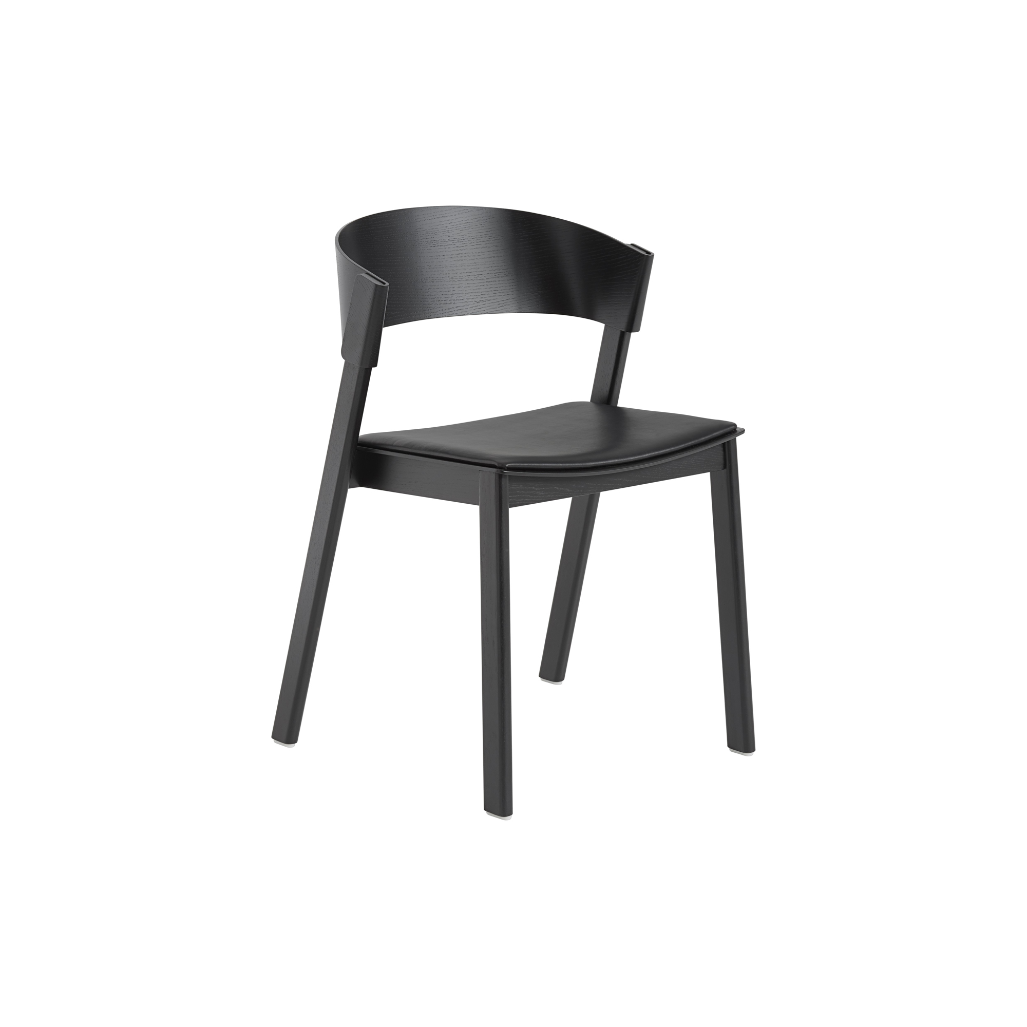Muuto - Cover Side Chair, refine leather black/black