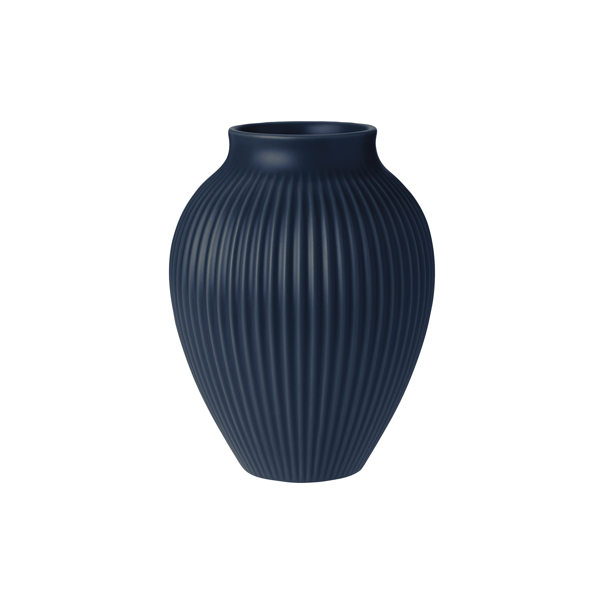 Knabstrup Keramik - Knabstrup vase ripple, mat dark blue - H20 cm
