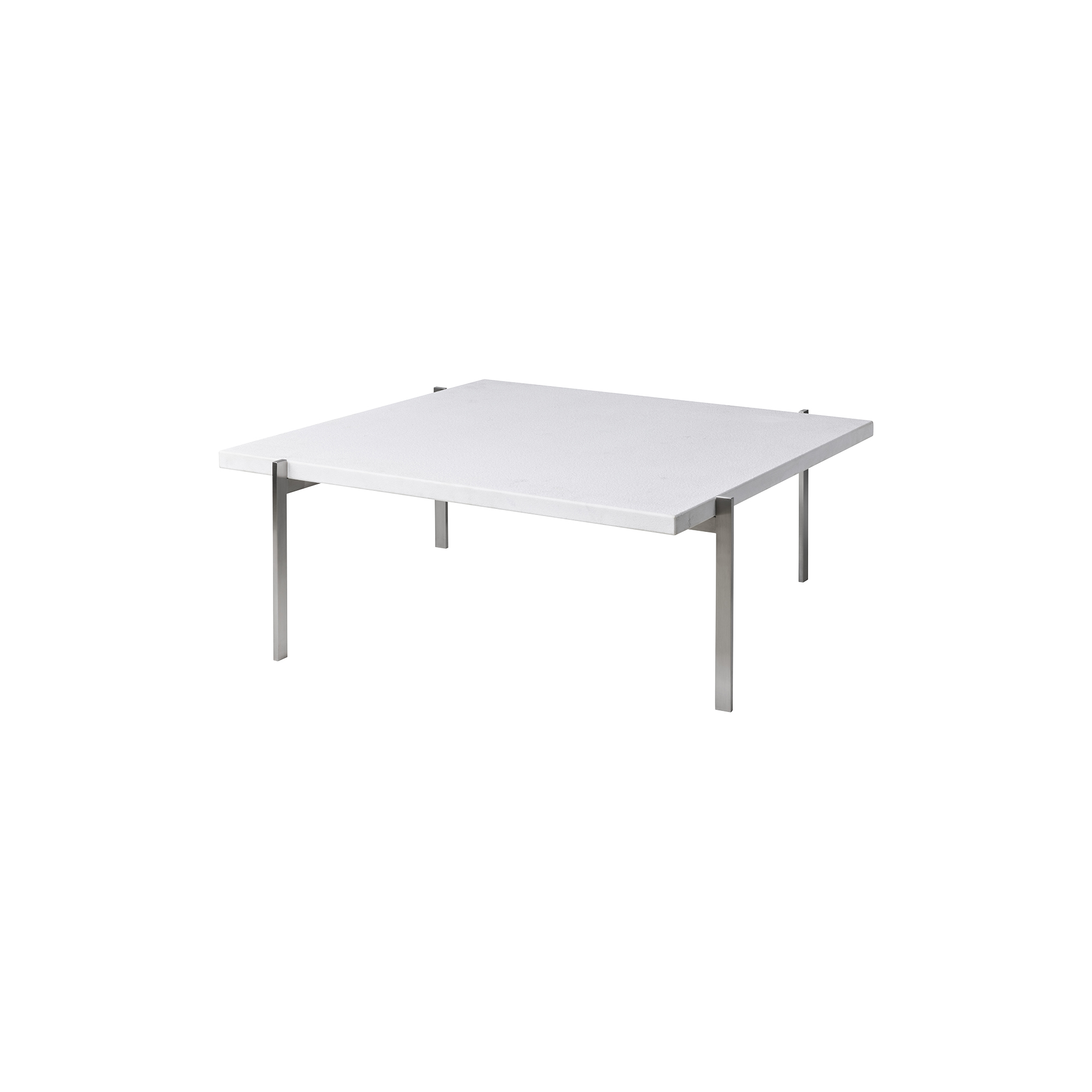 Fritz Hansen - PK61 sofabord, hvid valset - H: 32 x L: 80 x B: 80 cm.
