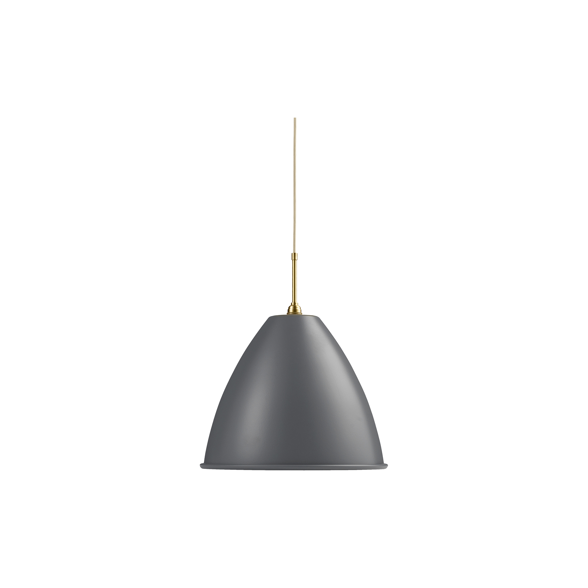 GUBI - Bestlite BL9 Pendant, grey semi matt/brass - H: 60 x Ø 40 cm.