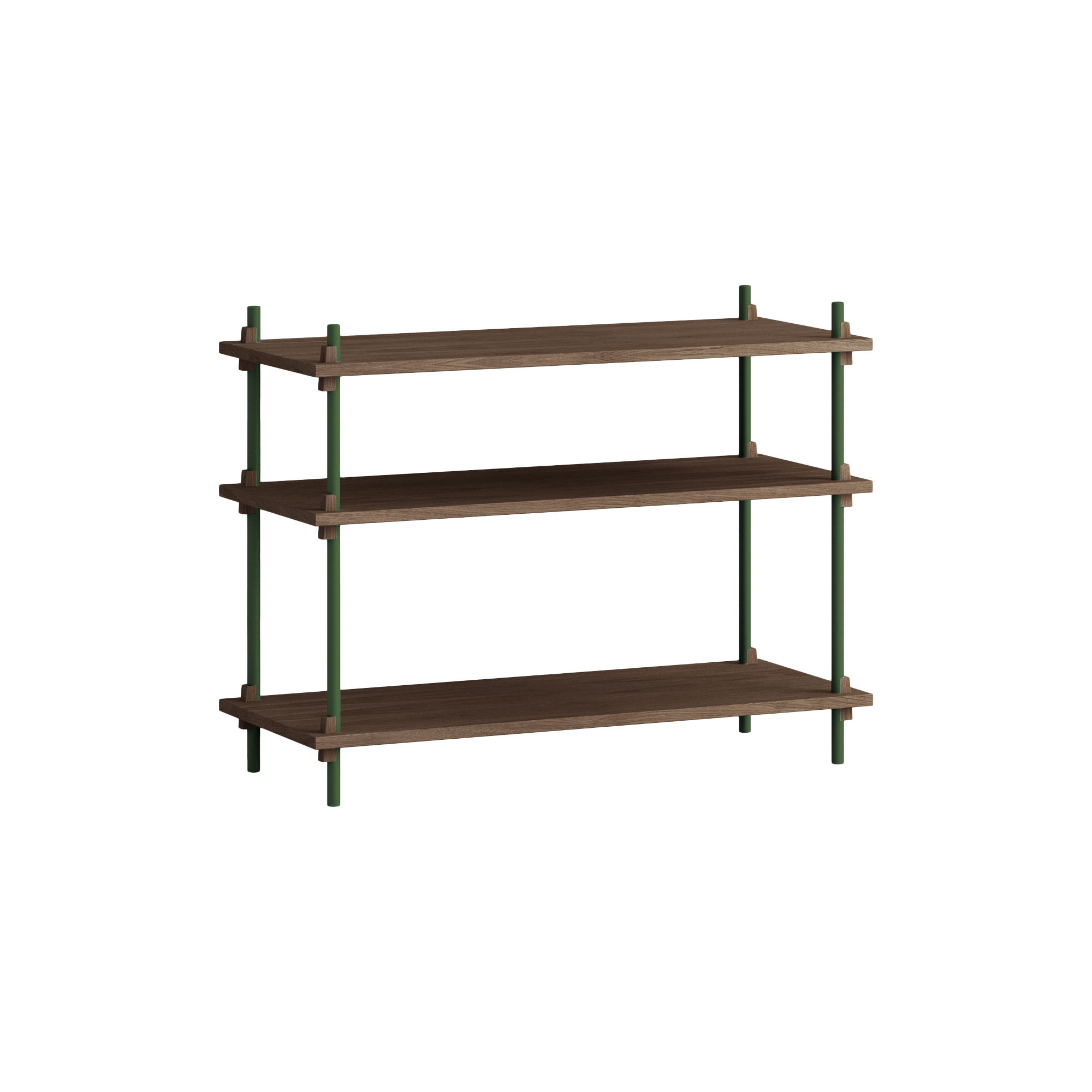 MOEBE - Shelving Classic Low, smoked oak/pine green