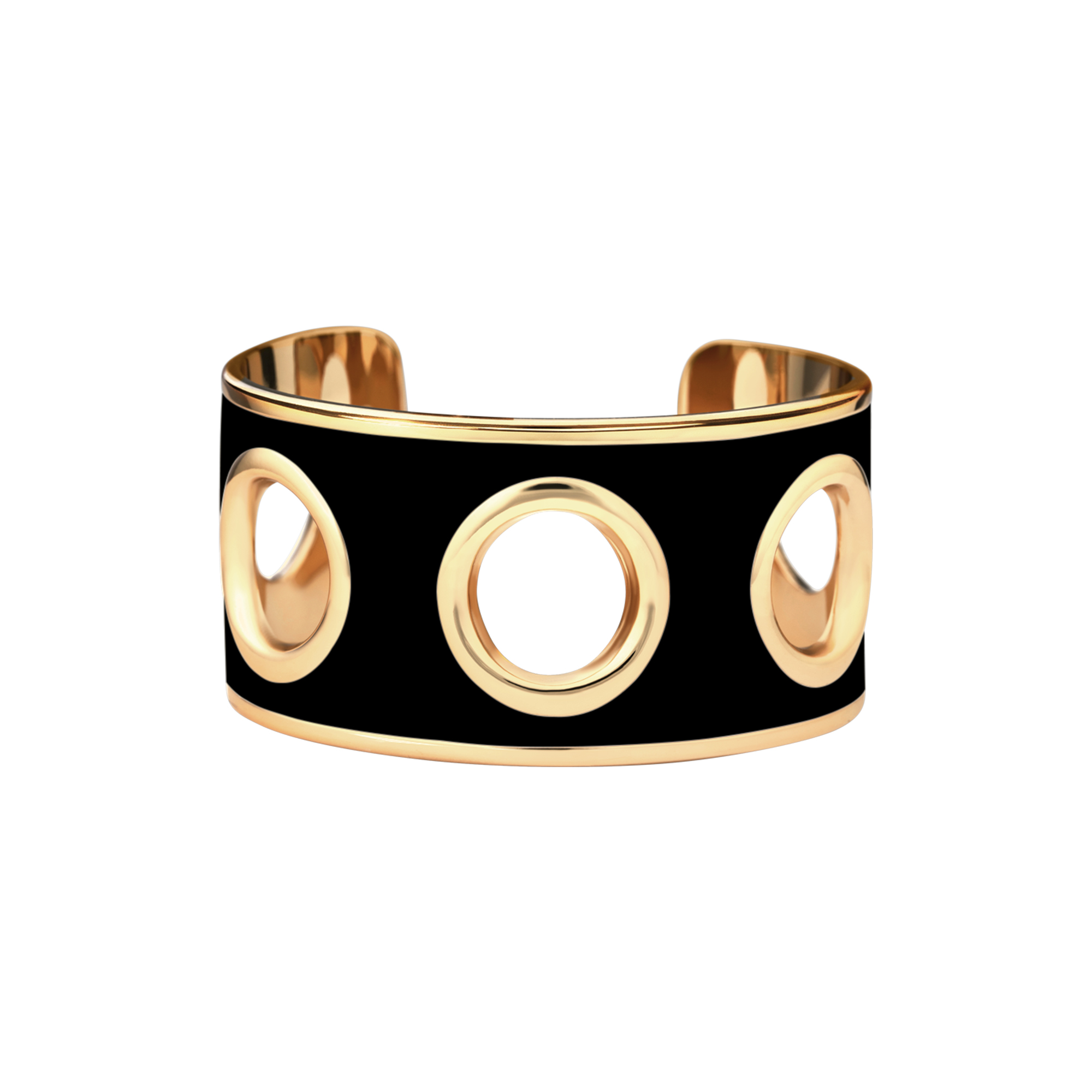 bangle up - EYELET Bracelet Thick, light gold/black - One-size