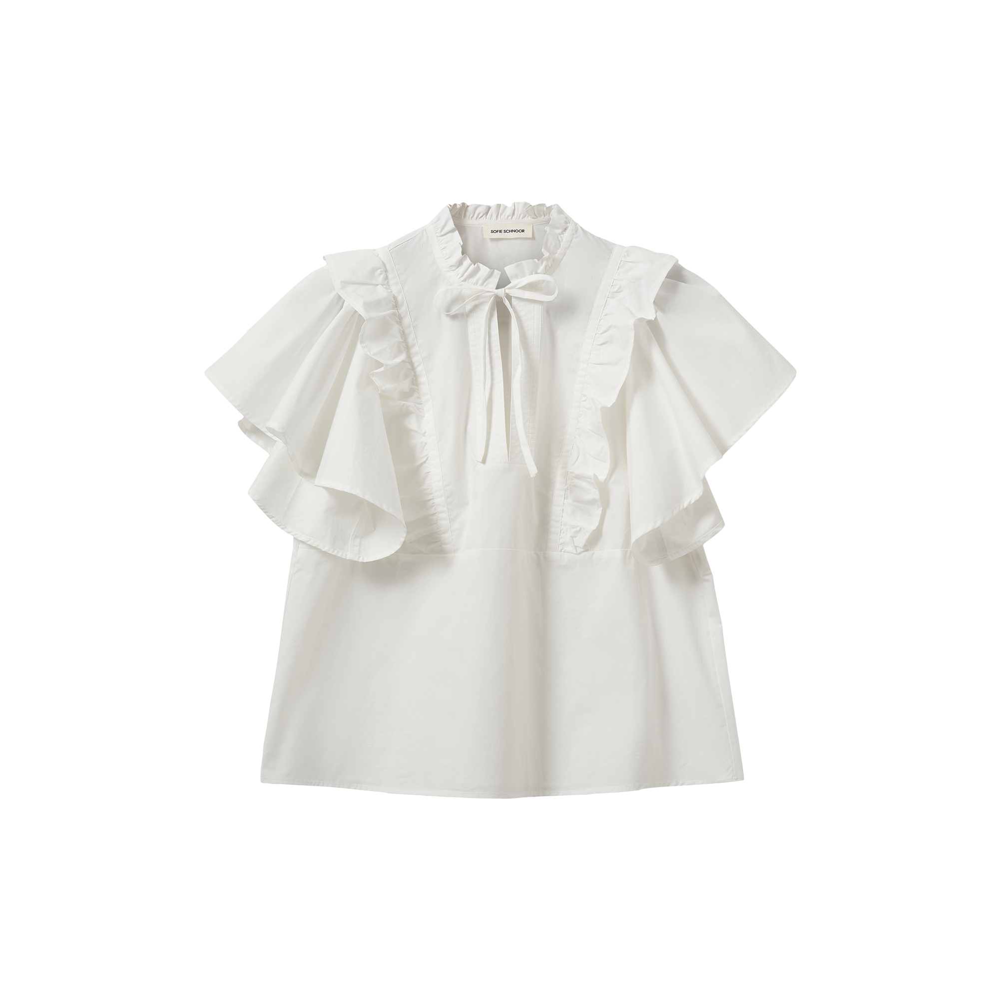 Sofie Schnoor - MERLINDASW FRILL TOP, white alyssum - Str. 34