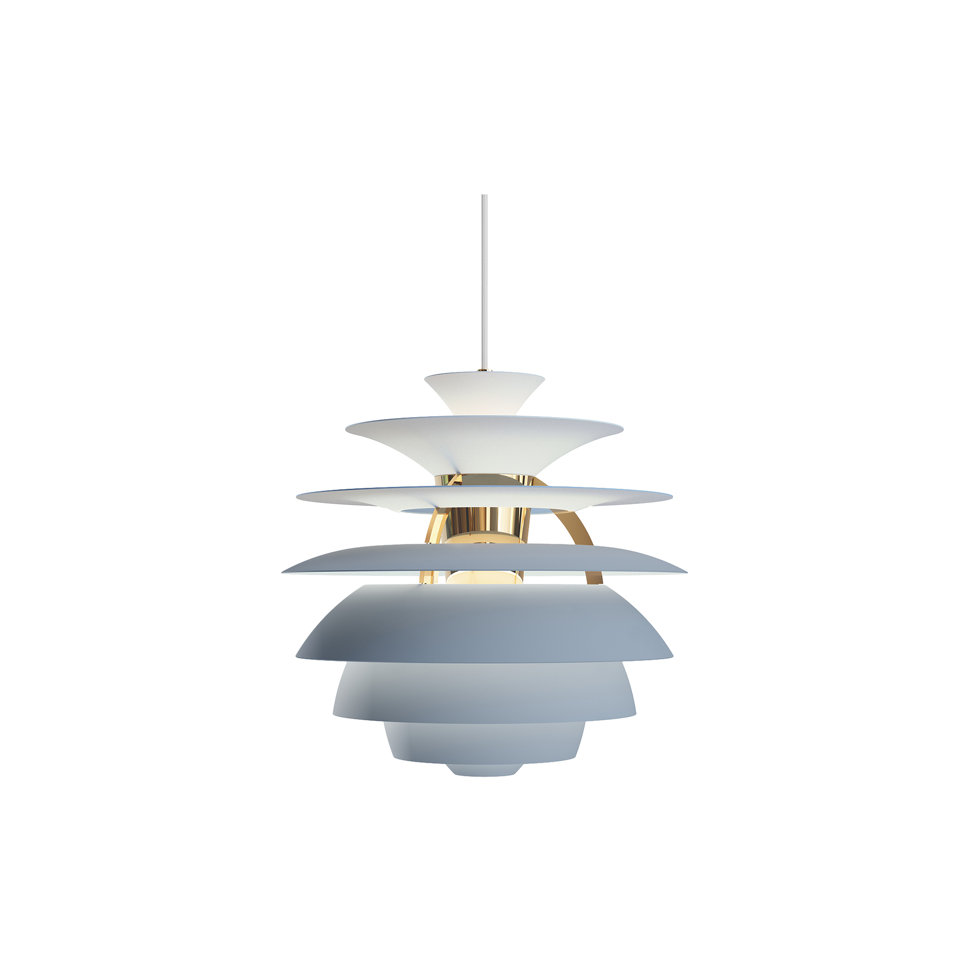 Louis Poulsen - PH Snowball, dusty blue/brass metallised