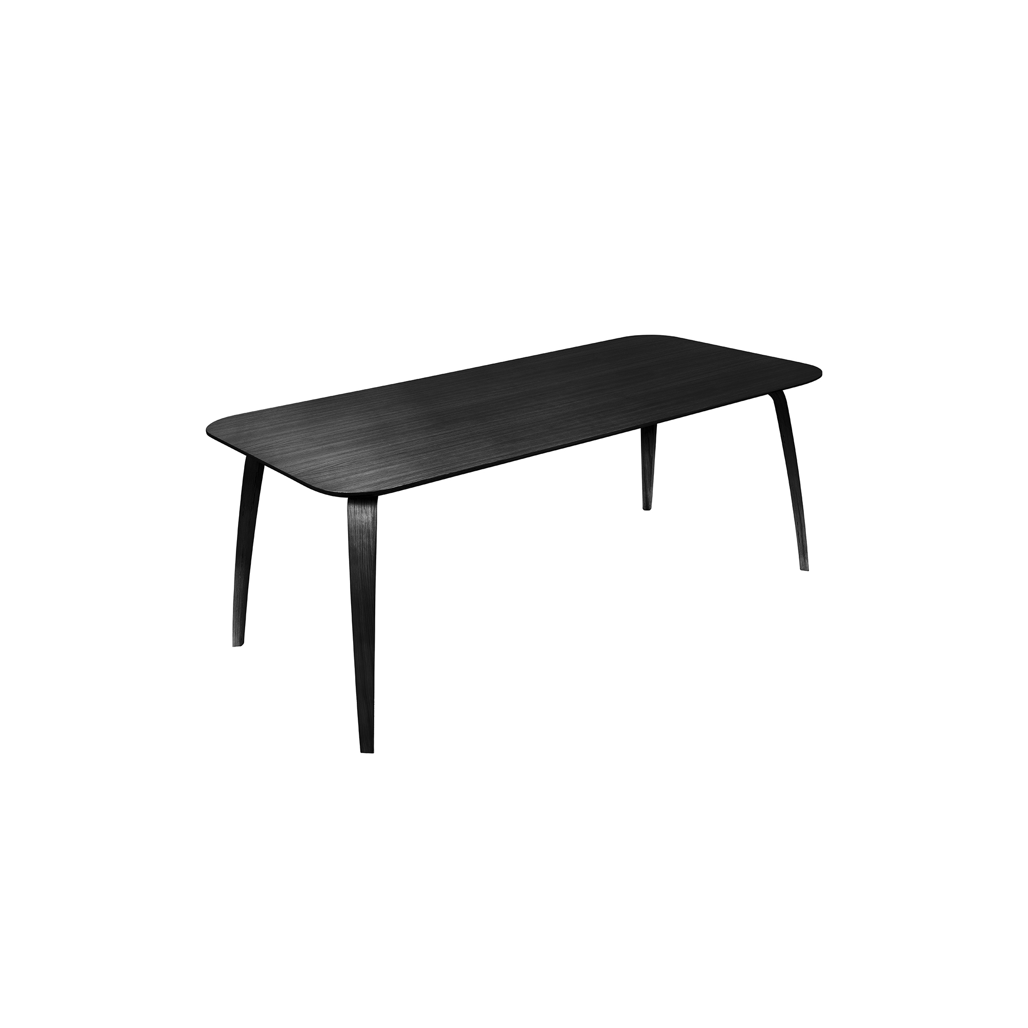 GUBI - GUBI Rectangular Dining Table, black stained ash - 100x200 cm