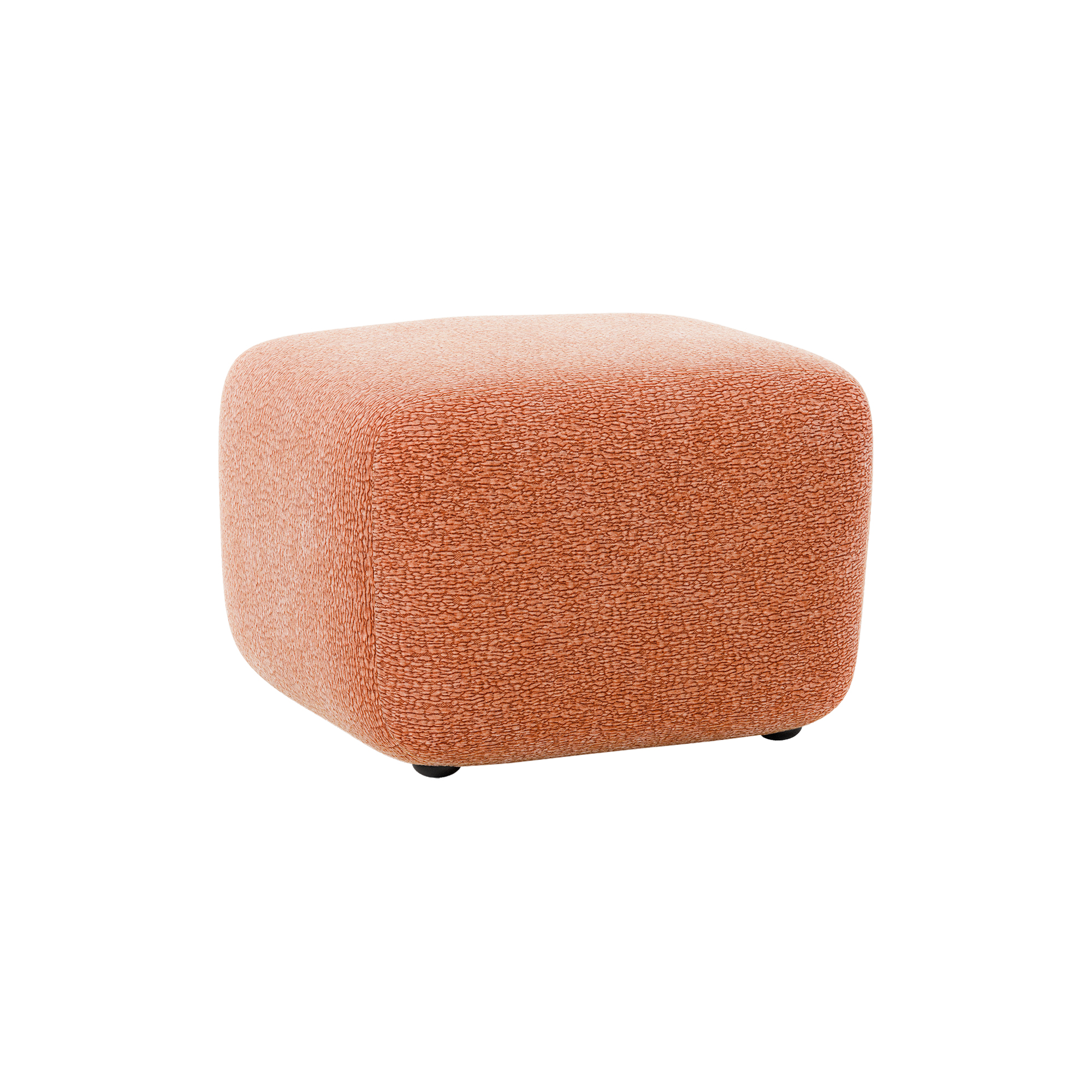 Westwing Collection - Wolke Ottoman, velvety woven terracotta