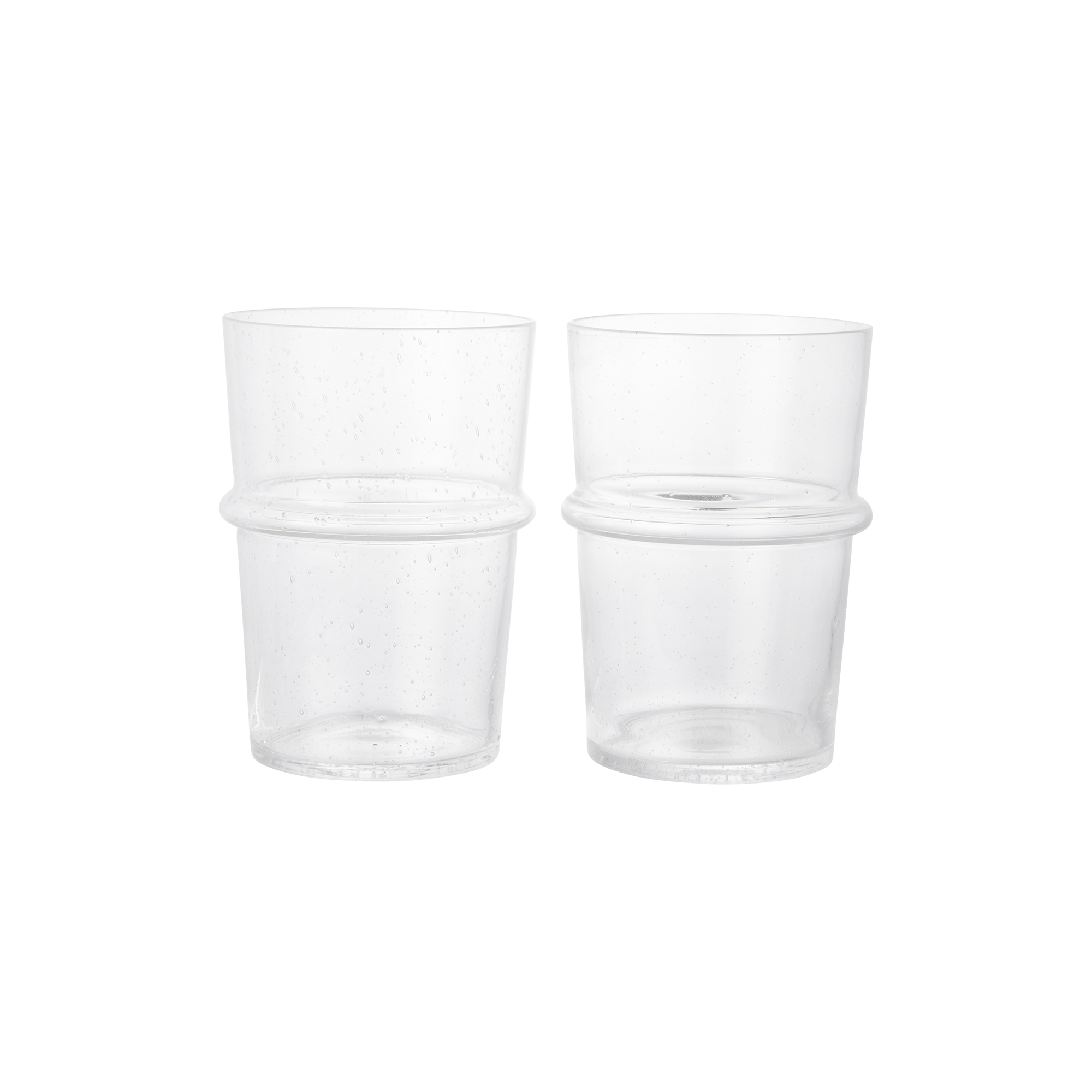 Ferm Living - Boya Tall Glasses 2 stk., clear with bubbles - Tall
