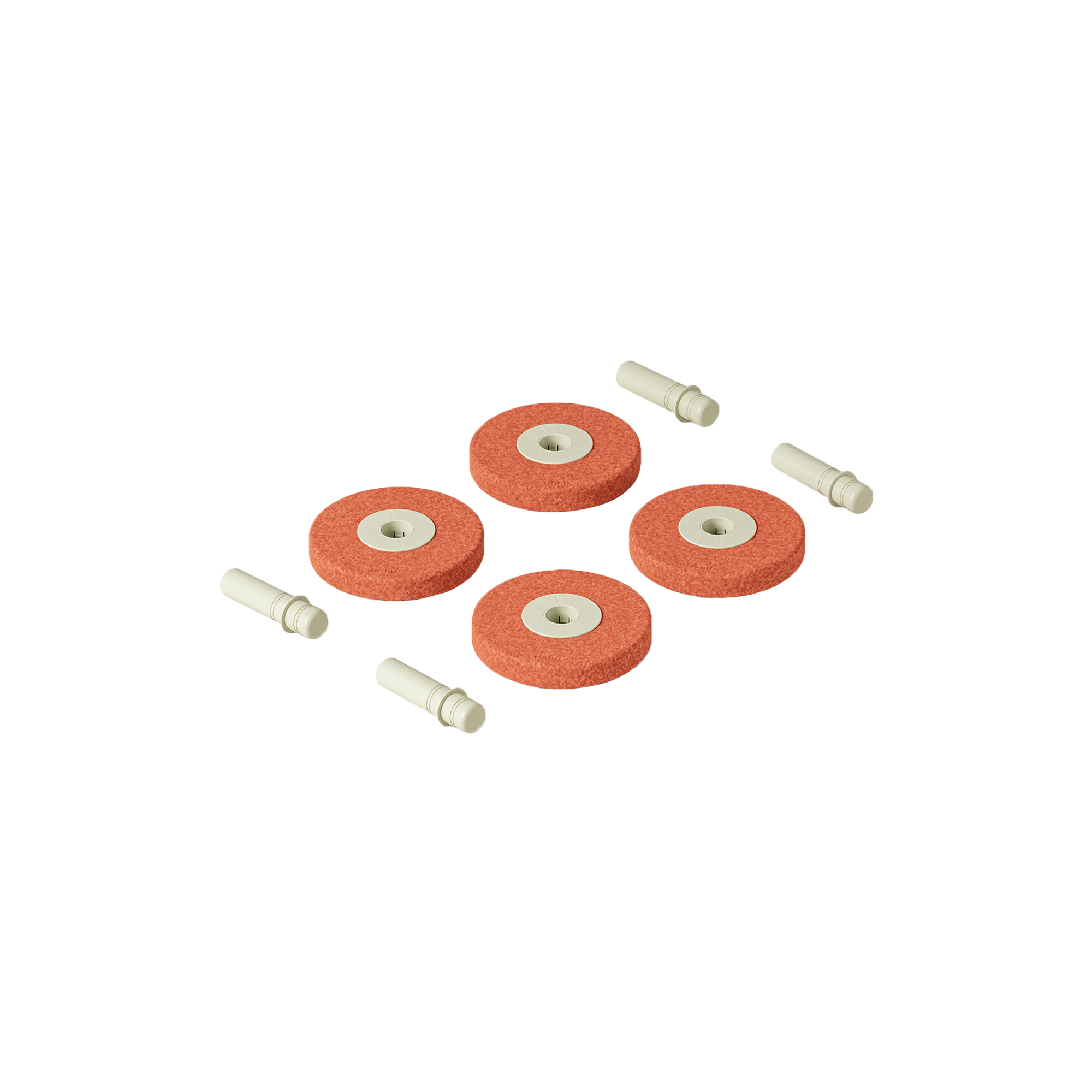 MODU - 4 x skumhjul, burnt orange - Ø18 cm.
