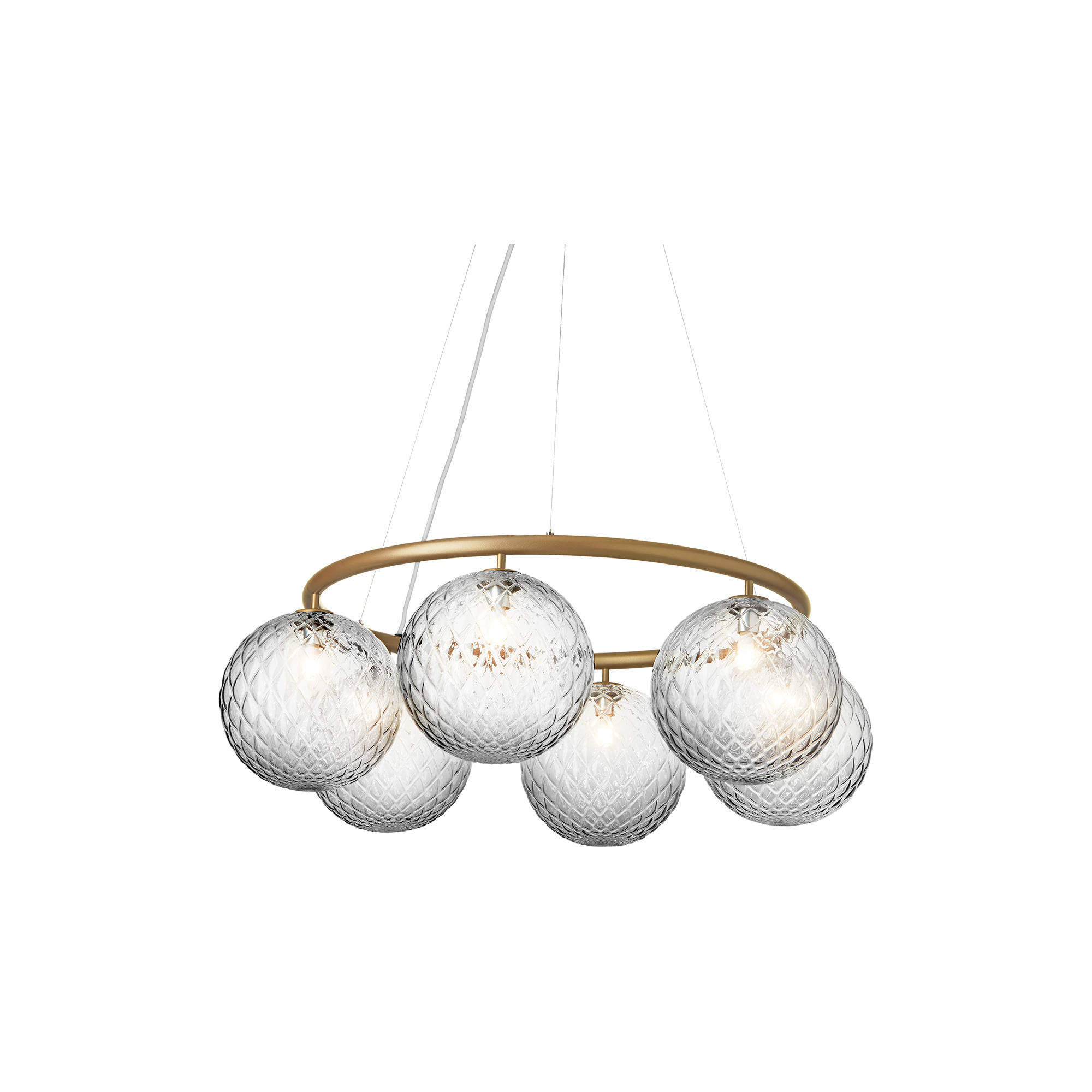 Nuura - Miira 6 Circular Pendant, brass/optic clear