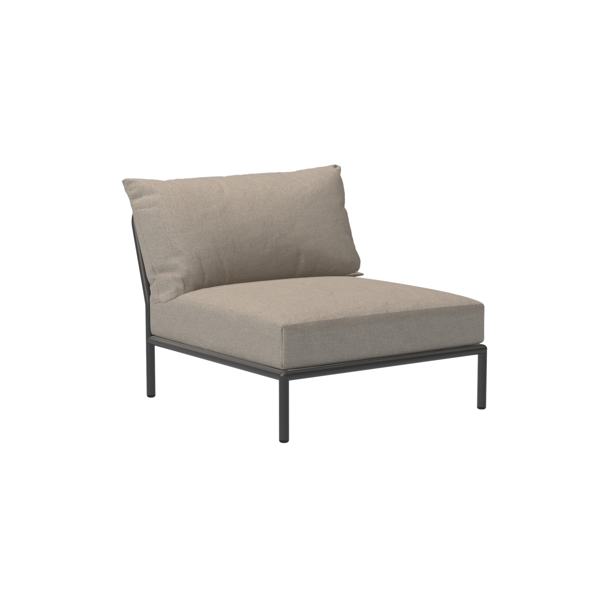 HOUE - LEVEL2 Single Module loungestol, Sunbrella Heritage ash - H: 68,5 x B: 81 x D: 92,5 cm.