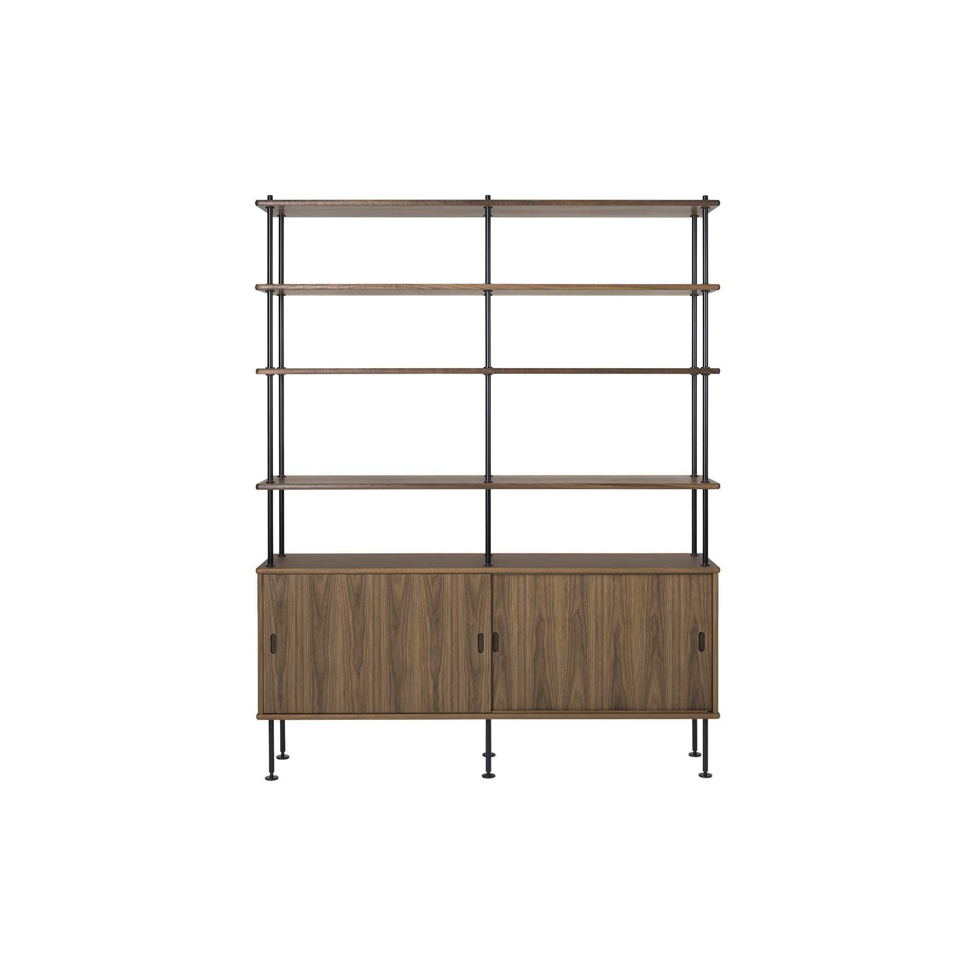 Carl Hansen & Søn - BM0253-1 hyldesystem, olieret valnød/sort - H: 189 x B: 150 x D: 37 cm.