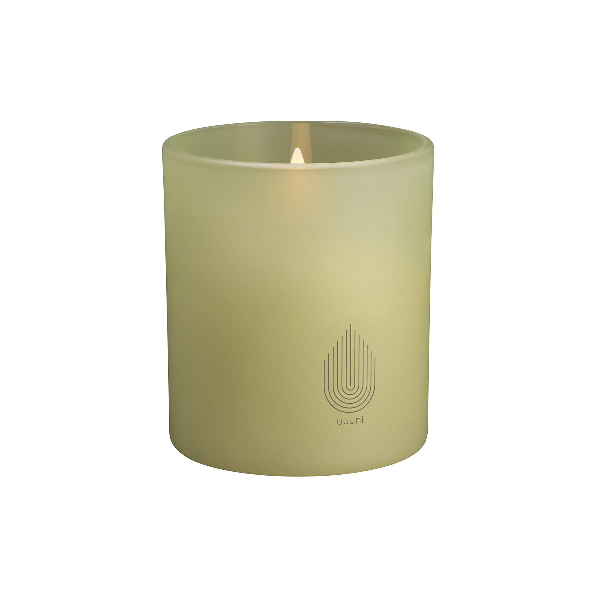 Uyuni Lighting - Glass Candle, light green leaf - Large