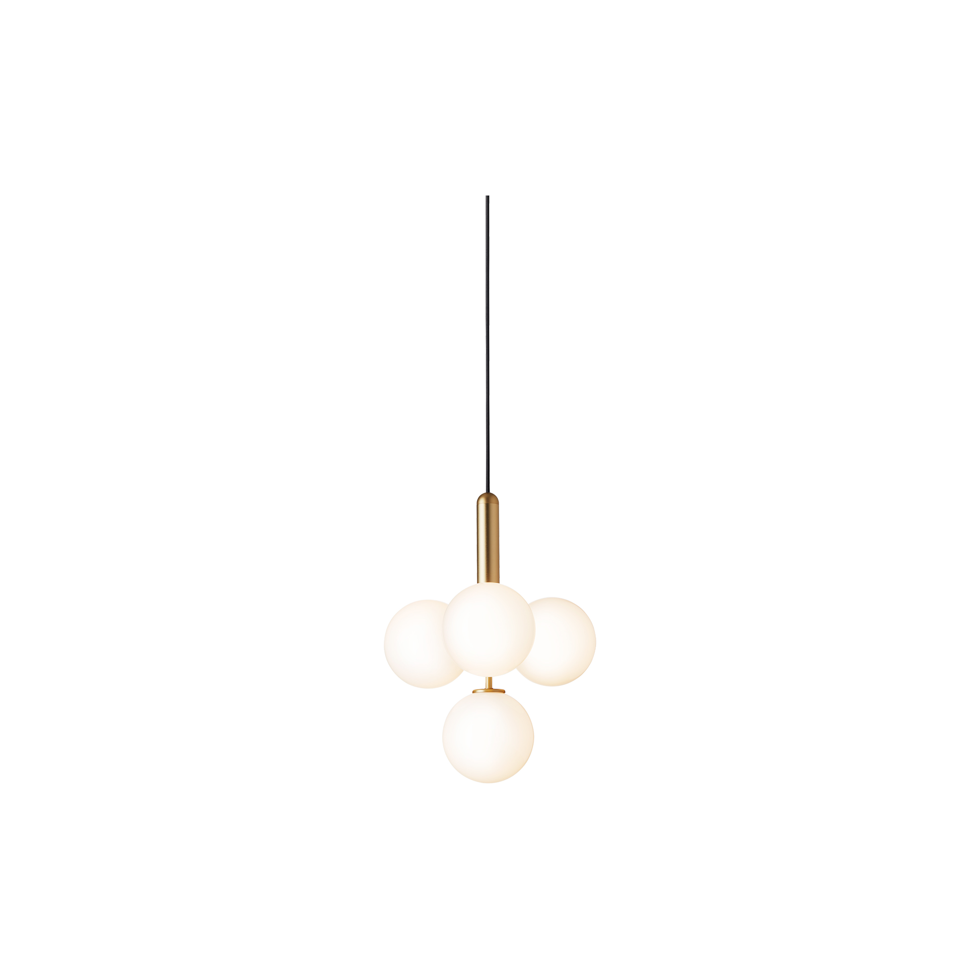 Nuura - Miira 4 Pendant, brass/opal white