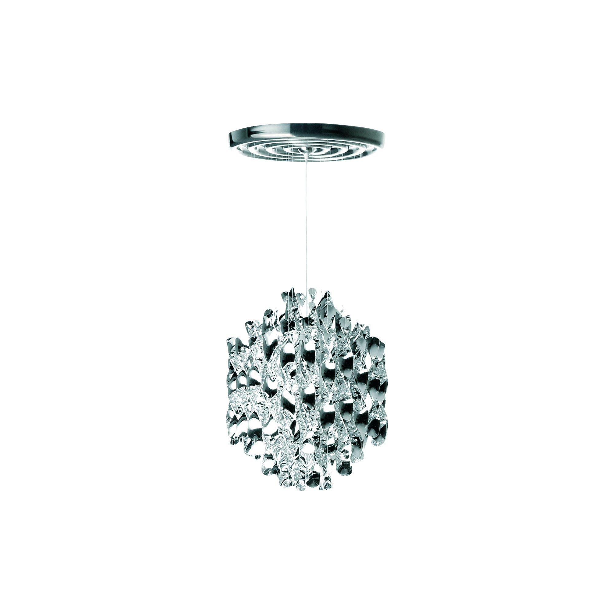 Verpan - Spiral SP1 pendel, sølv - H: 115 x Ø 48 cm.