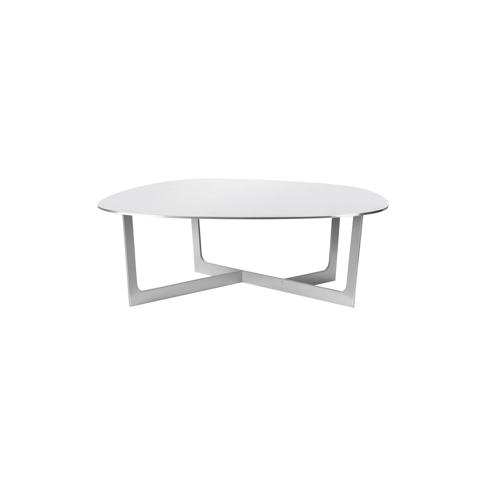 Fredericia Furniture - Insula sofabord, børstet aluminium - H34 cm