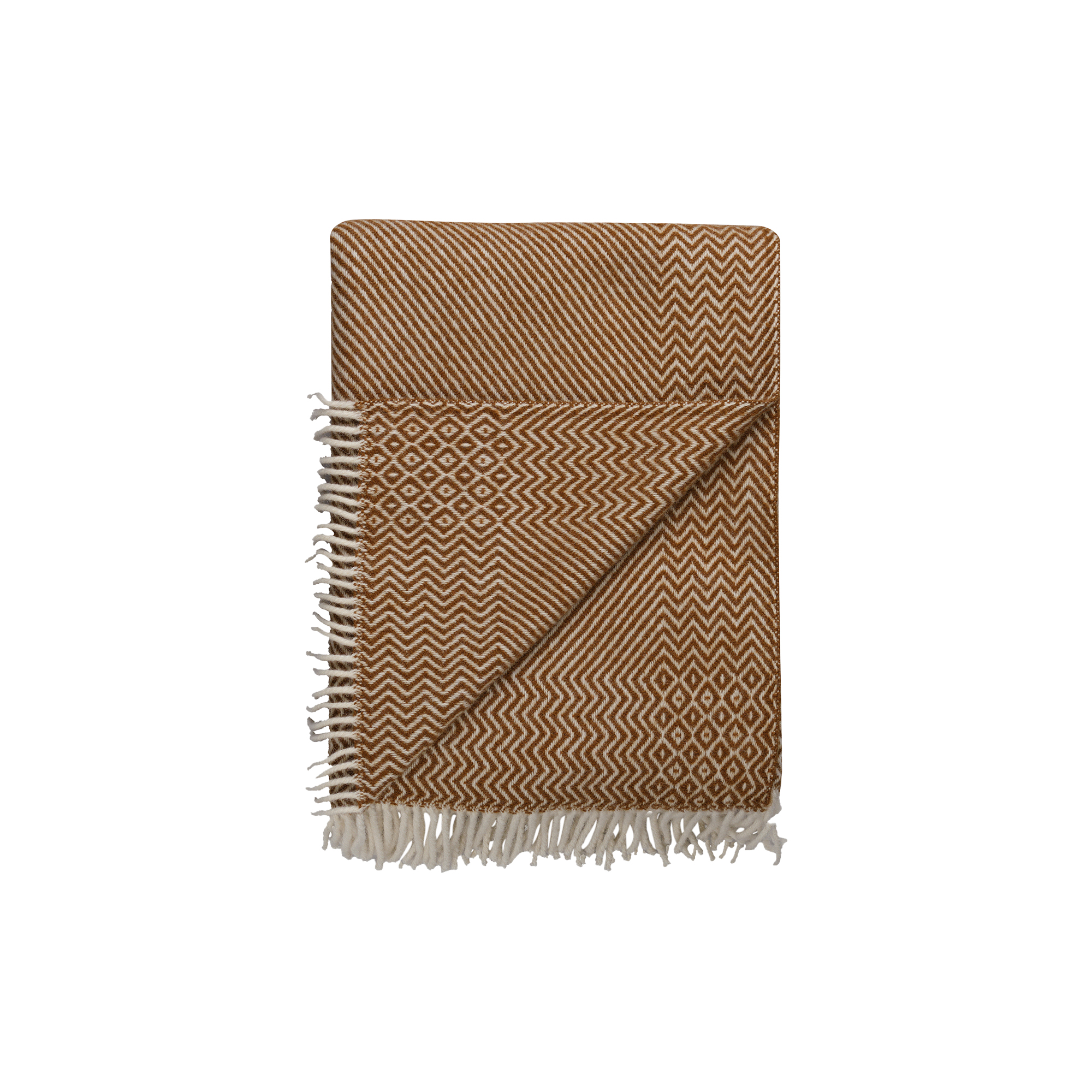 Røros Tweed - KATTEFOT Throw, burnt ochre