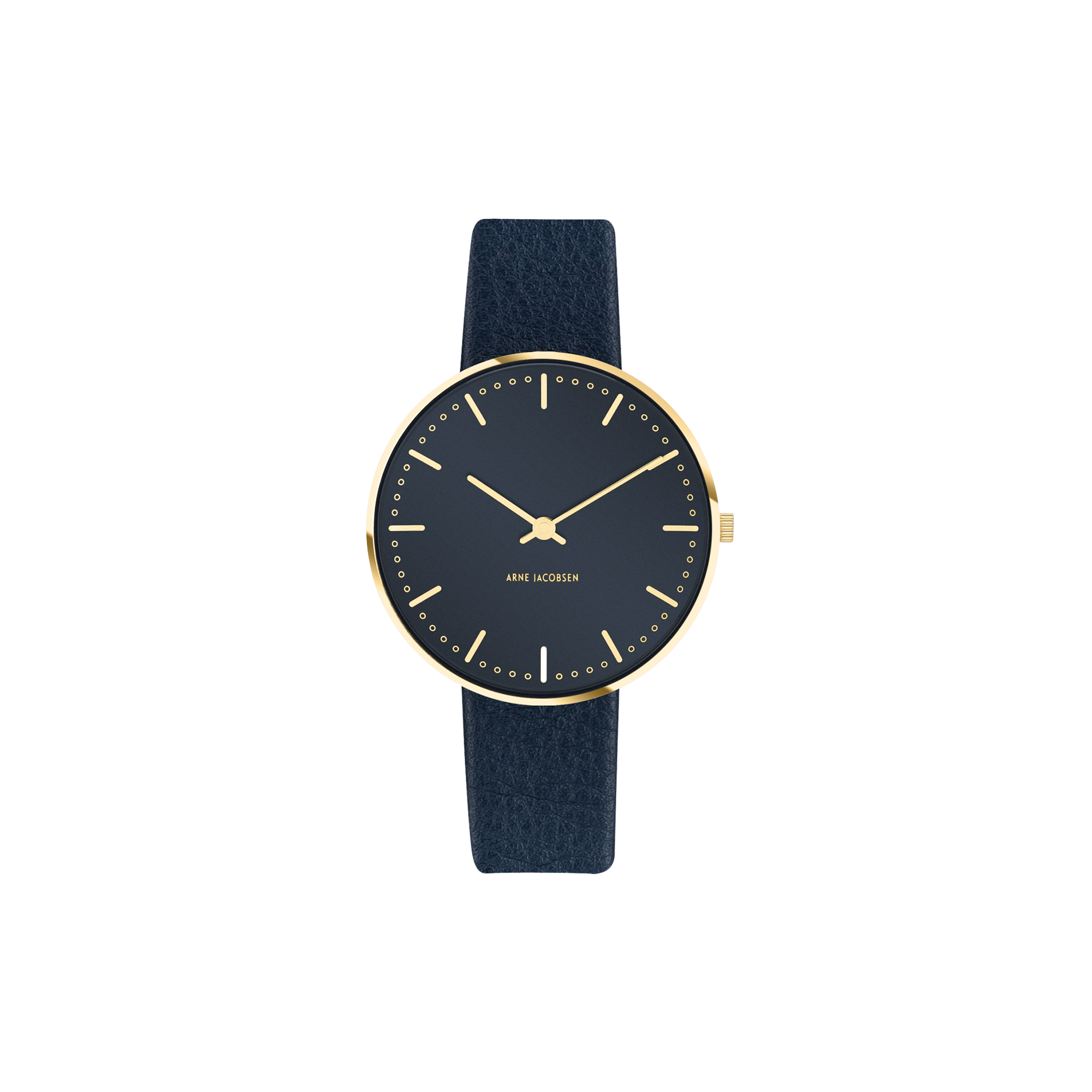 Arne Jacobsen Watches - City Hall Bangle armbåndsur, oxford blue/gold/gold - 34mm