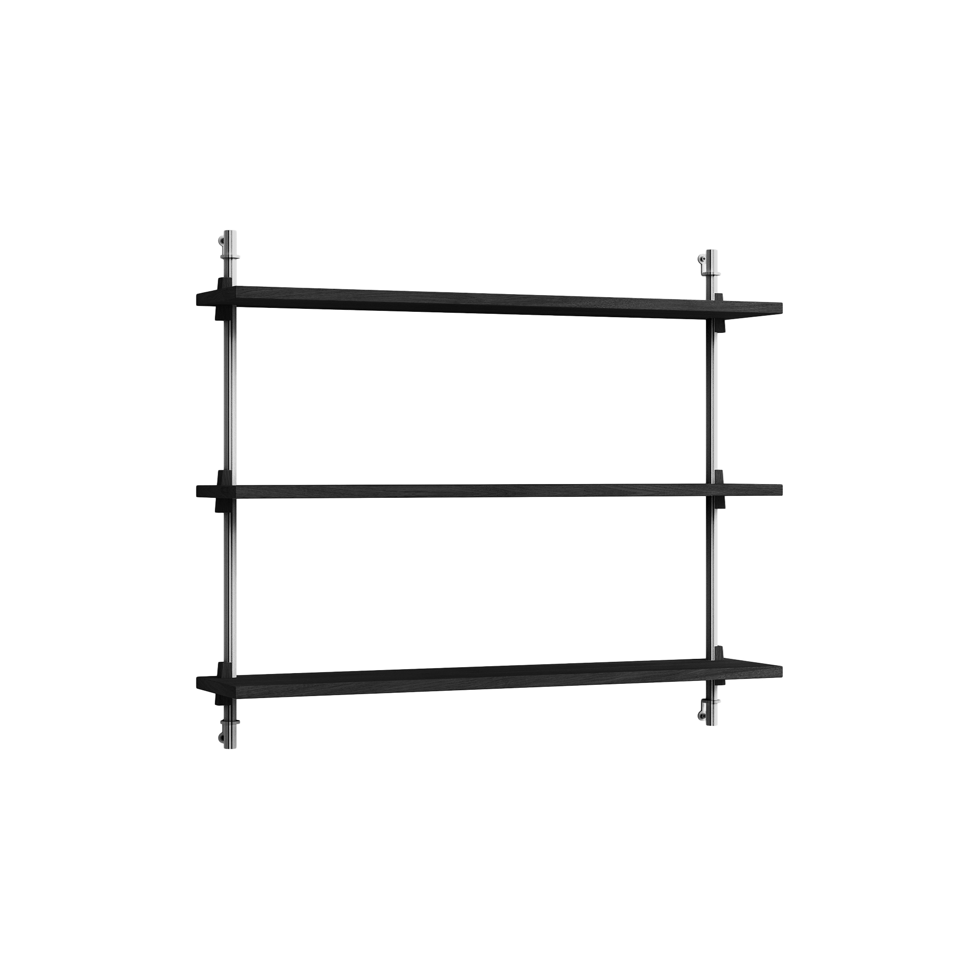 MOEBE - Wall Shelving Small, black/stainless steel