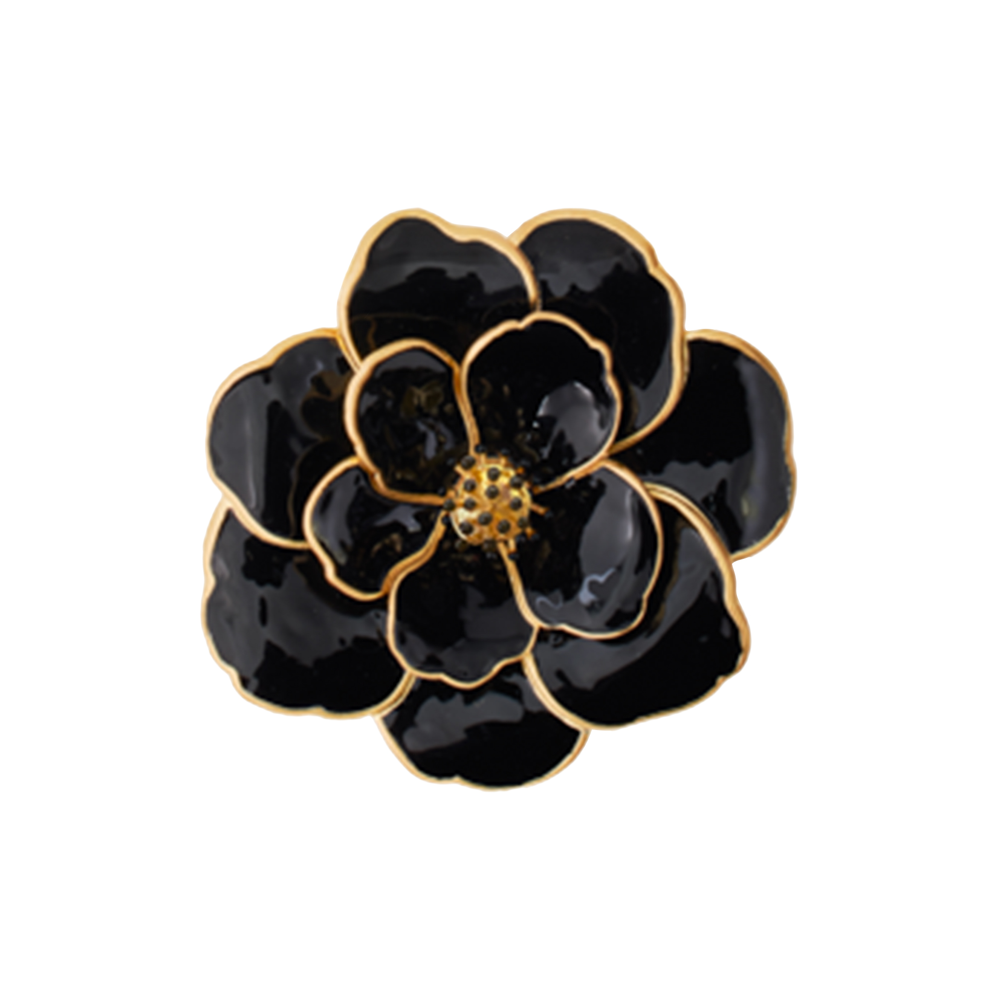 bangle up - PEONY flower pendant medium, carbon black - Medium