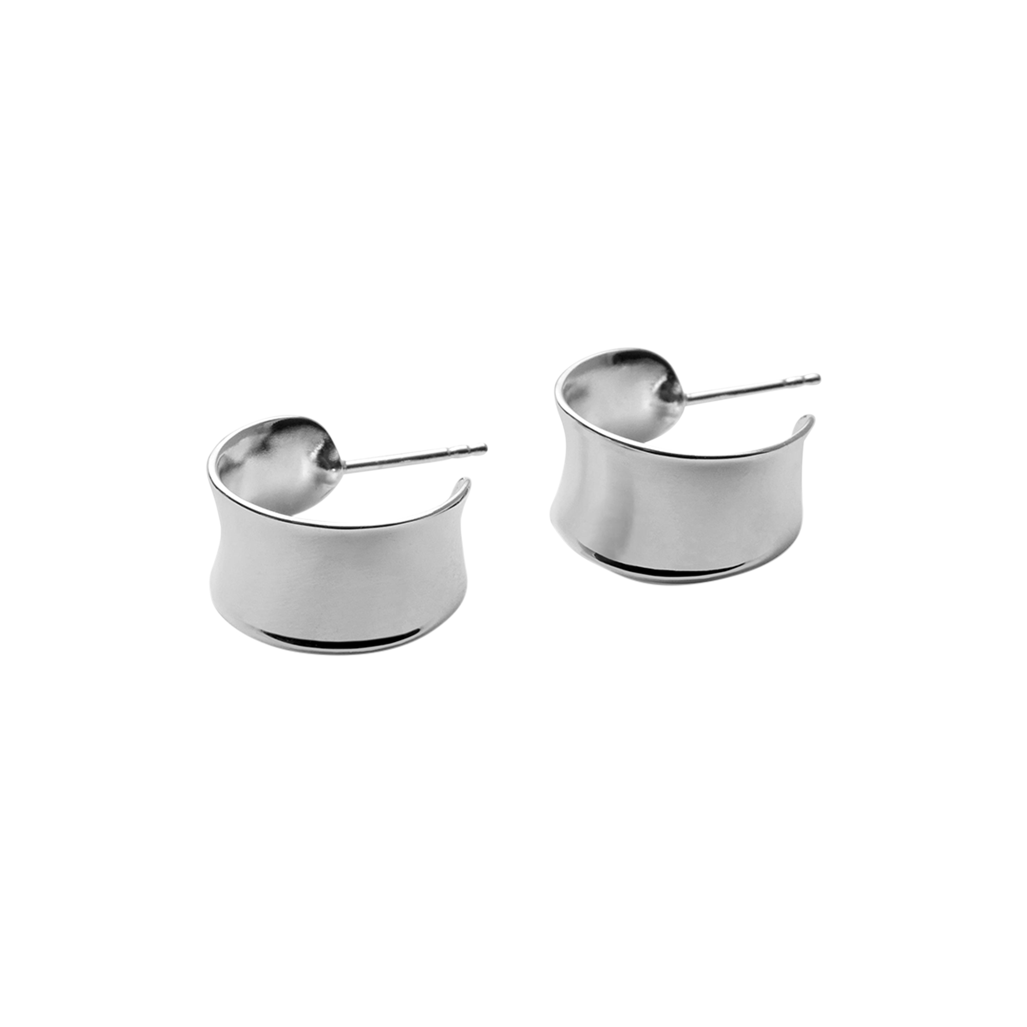 Pernille Corydon Jewellery - Reflection Hoops Medium, forsølvet - Medium
