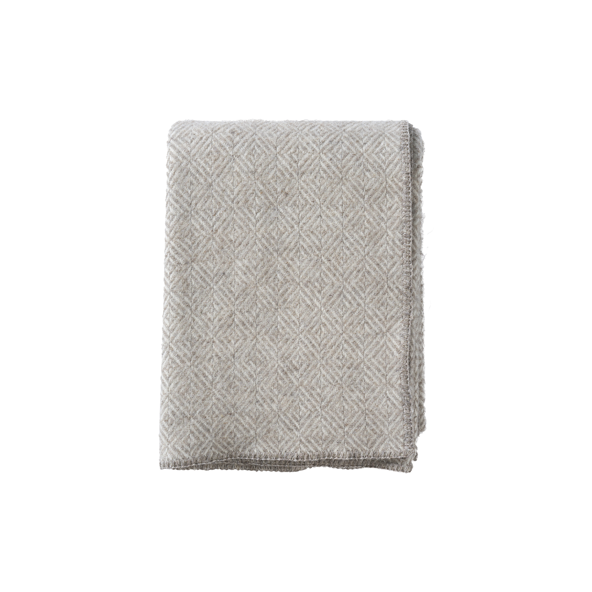 Klippan Yllefabrik - Diamonds plaid, beige - 130x200 cm.