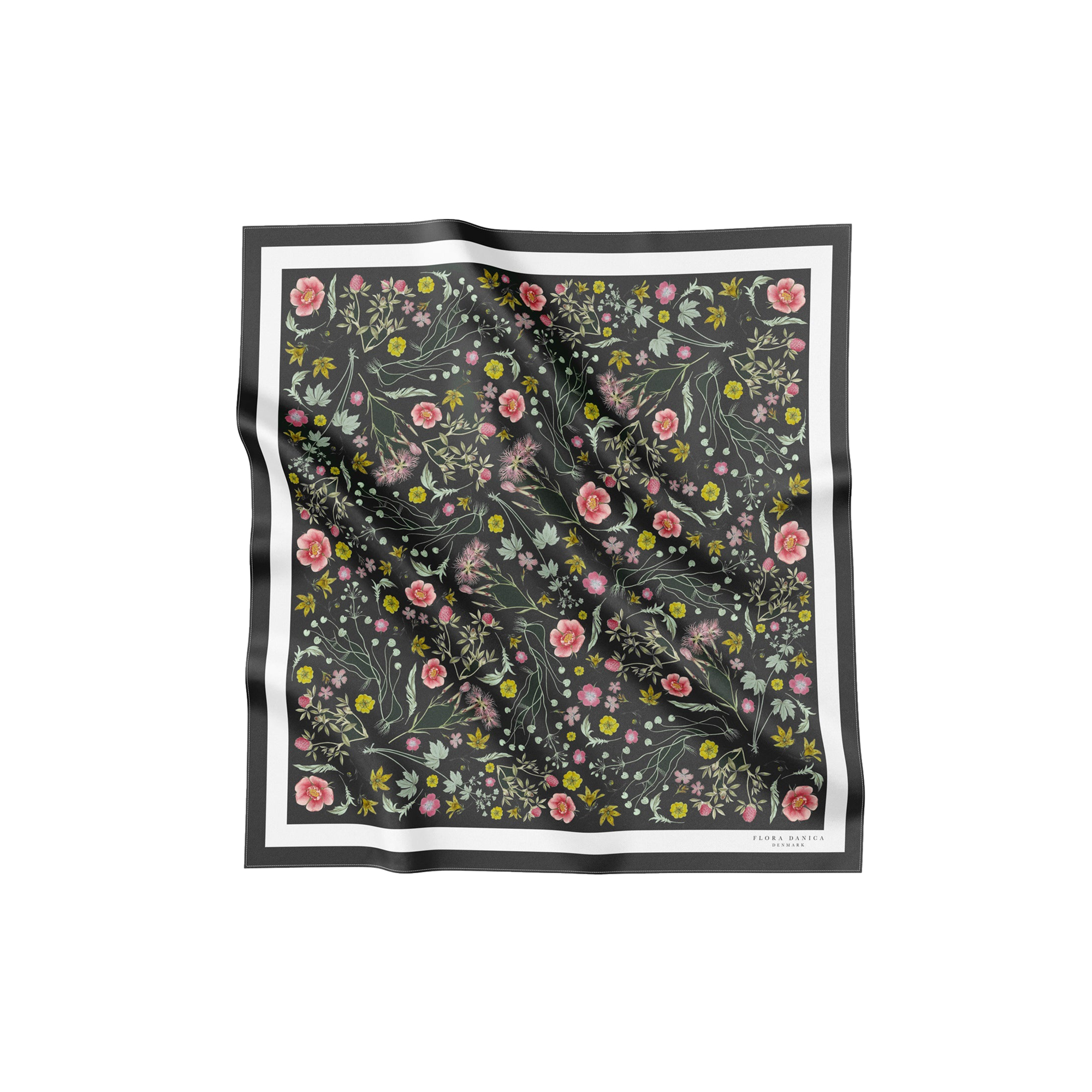 Flora Danica Denmark - Charcoal Garden Silketørklæde